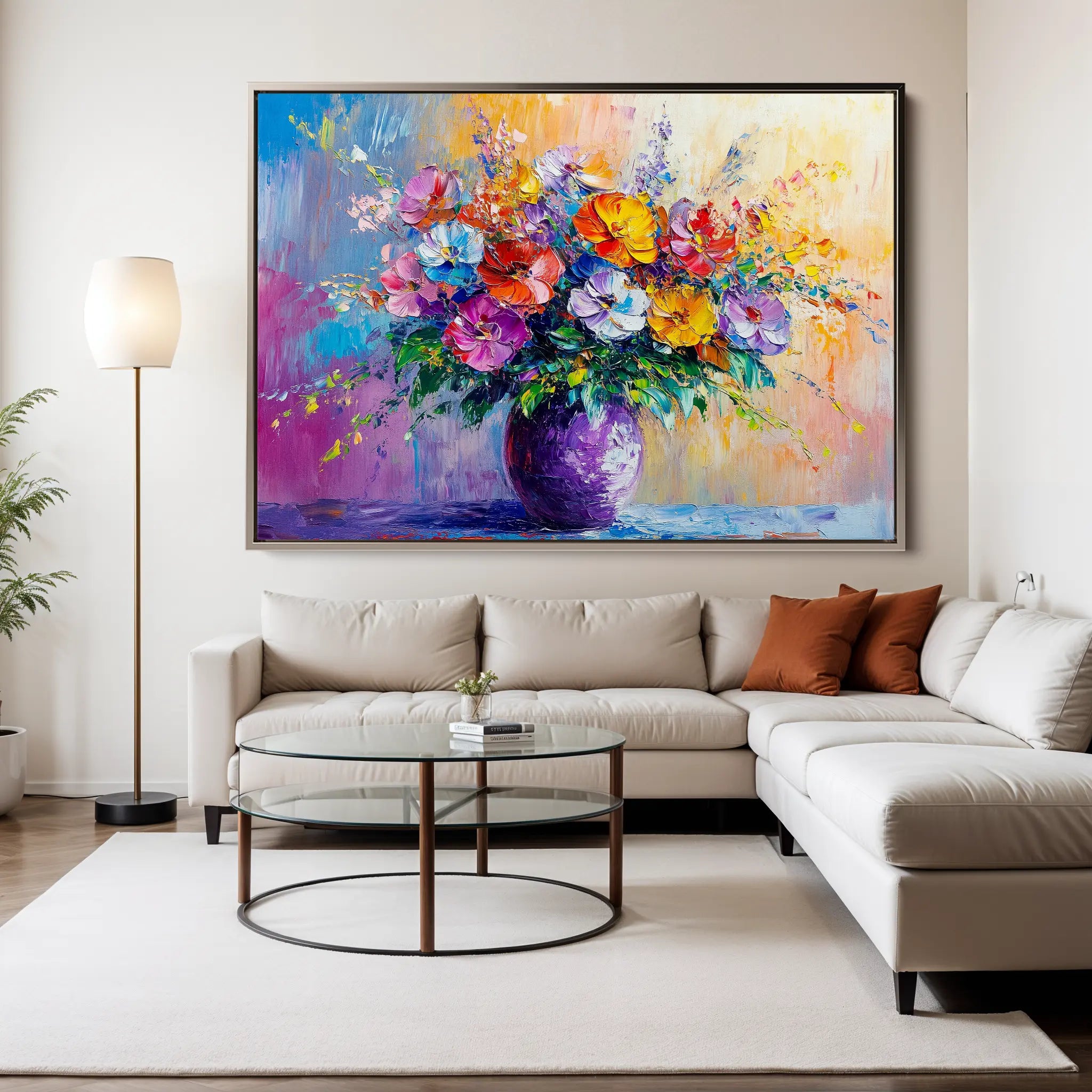 Floral Canvas Wall Art WAD1193-F 90 x 60 cm / Stretched on hidden frame