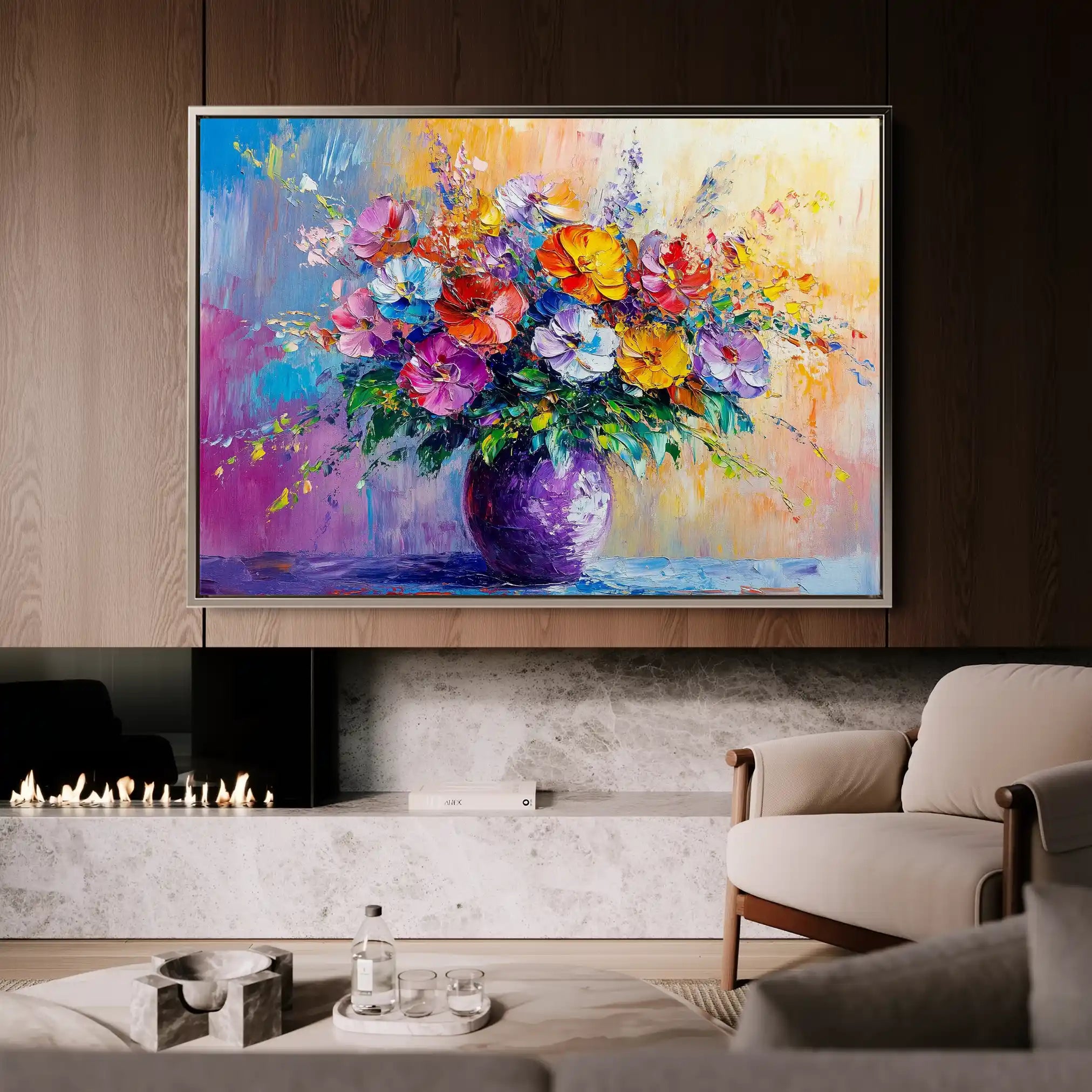 Floral Canvas Wall Art WAD1193-F 90 x 60 cm / Stretched on hidden frame