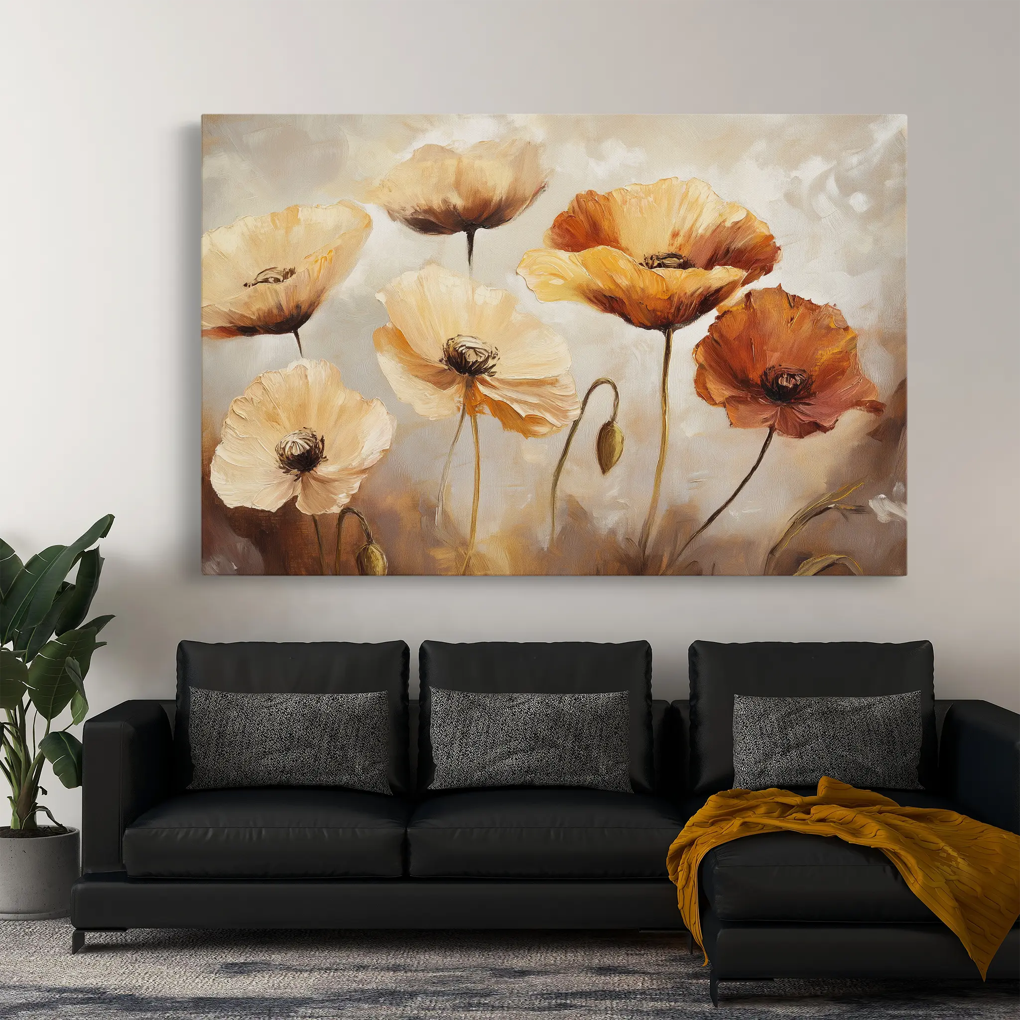 Floral Canvas Wall Art WAD1194-F 90 x 60 cm / Stretched on hidden frame