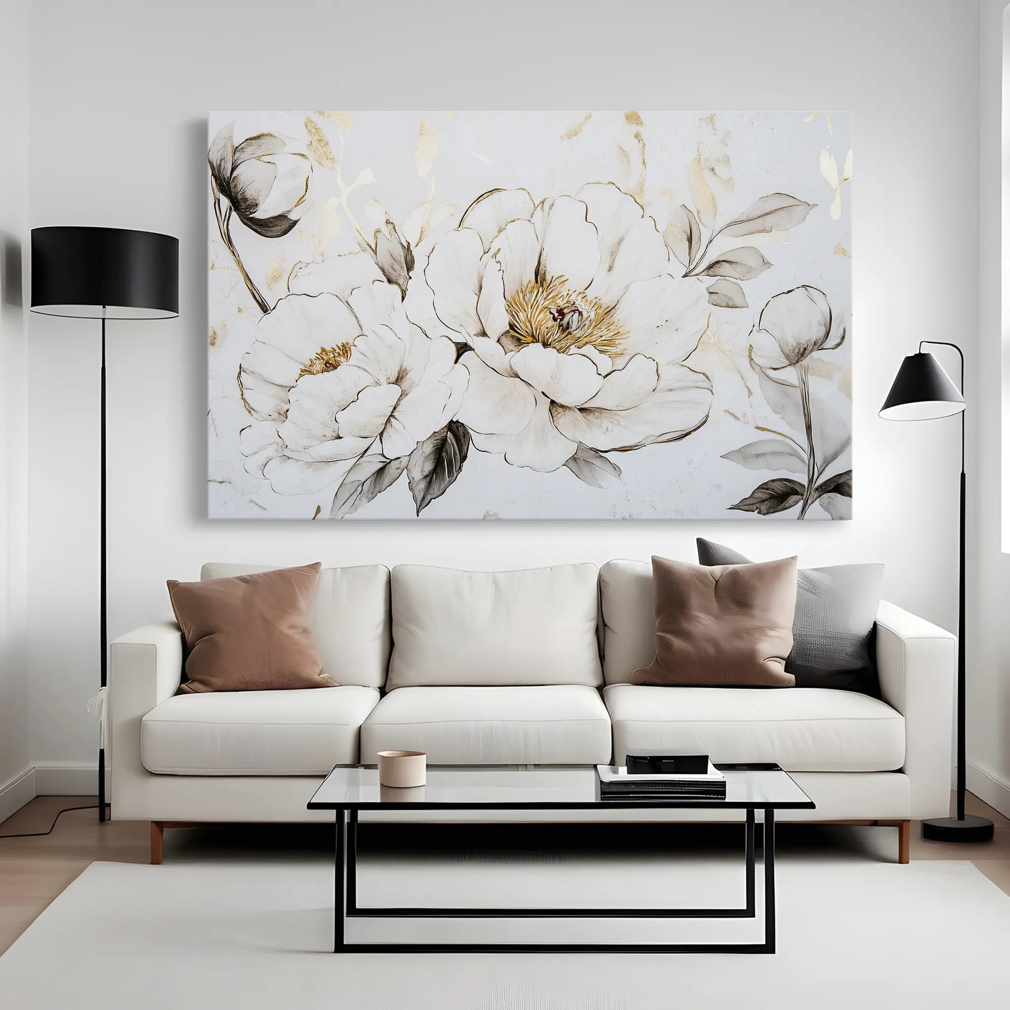 Floral Canvas Wall Art WAD1196-F 90 x 60 cm / Stretched on hidden frame