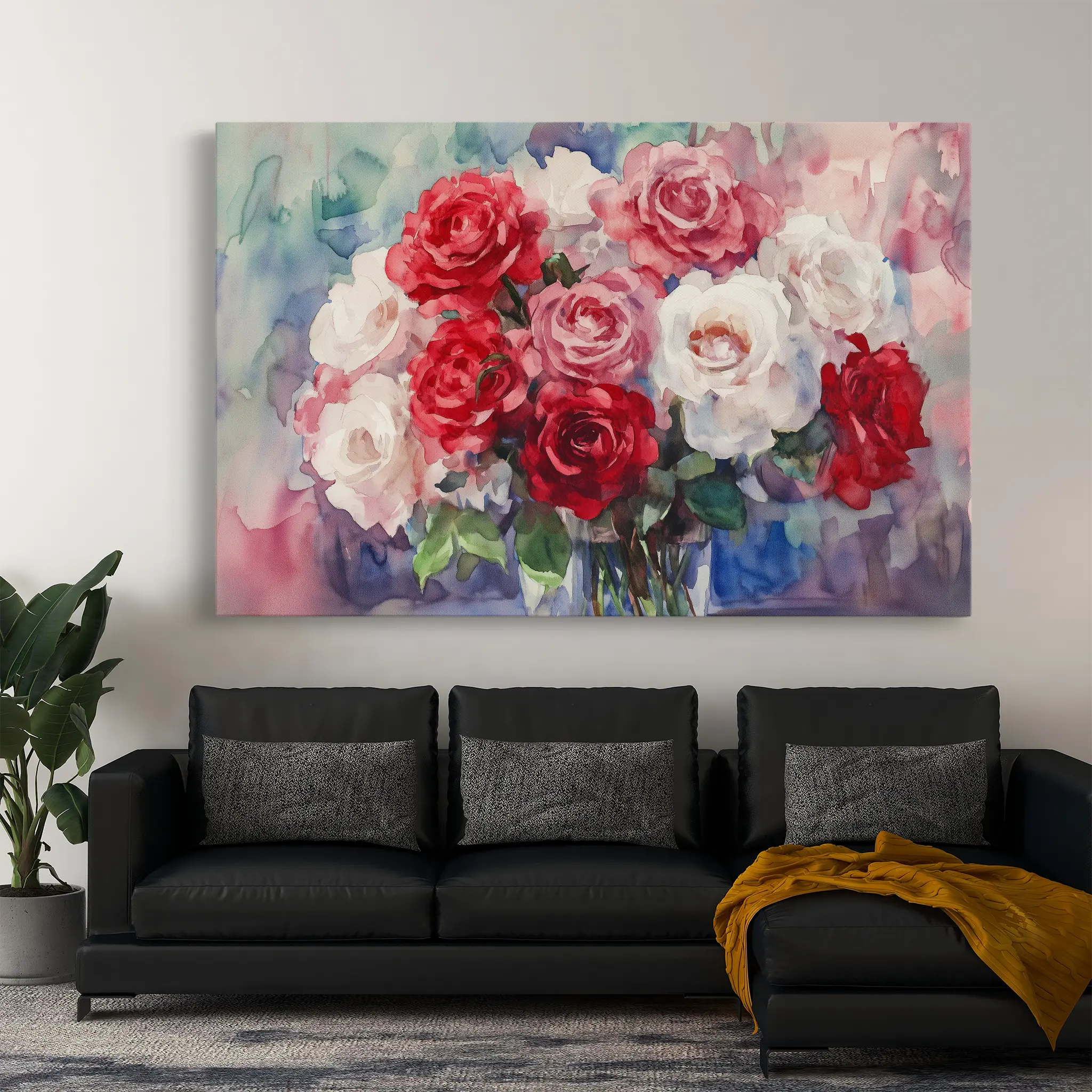 Floral Canvas Wall Art WAD1198-F 90 x 60 cm / Stretched on hidden frame