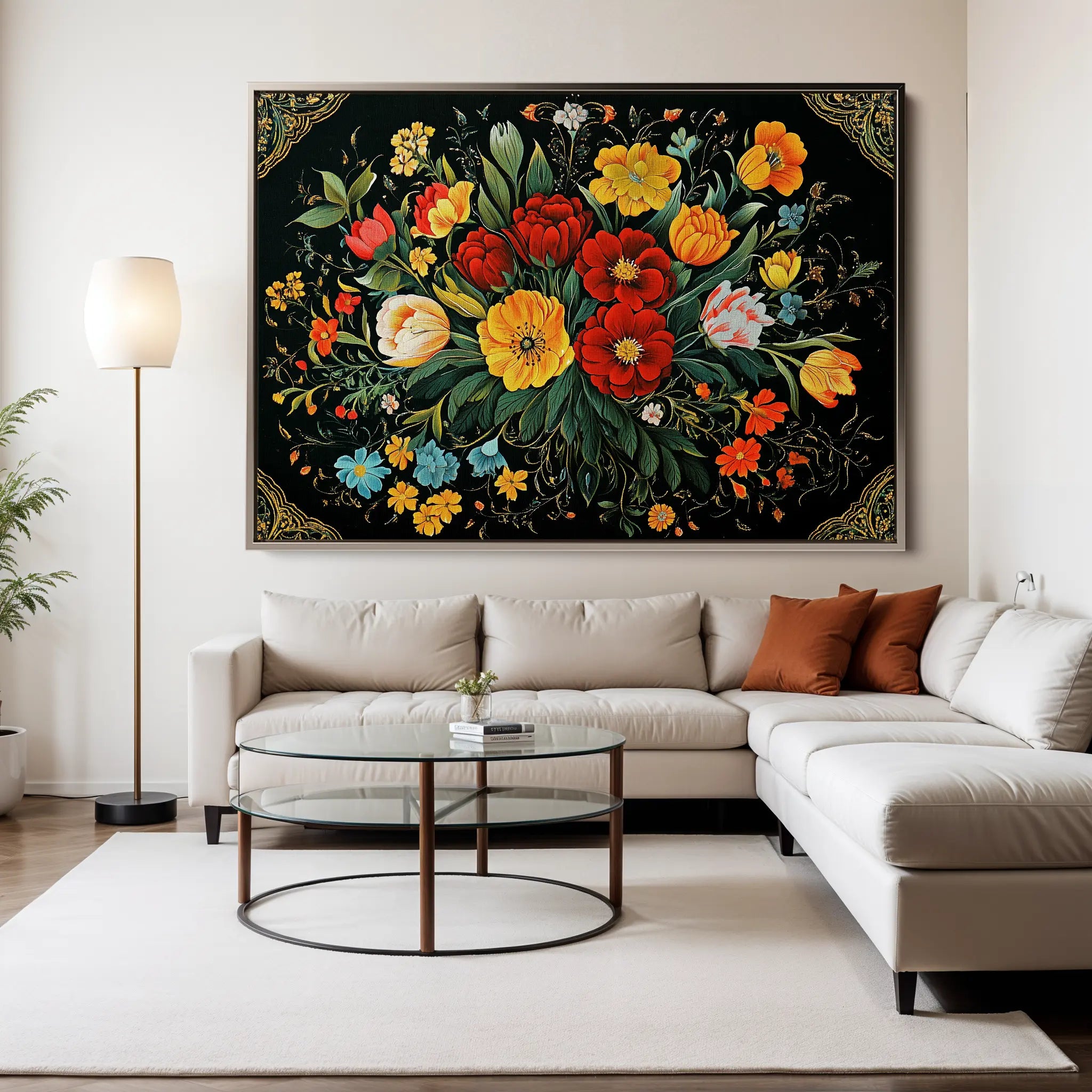 Floral Canvas Wall Art WAD1199-F 90 x 60 cm / Stretched on hidden frame