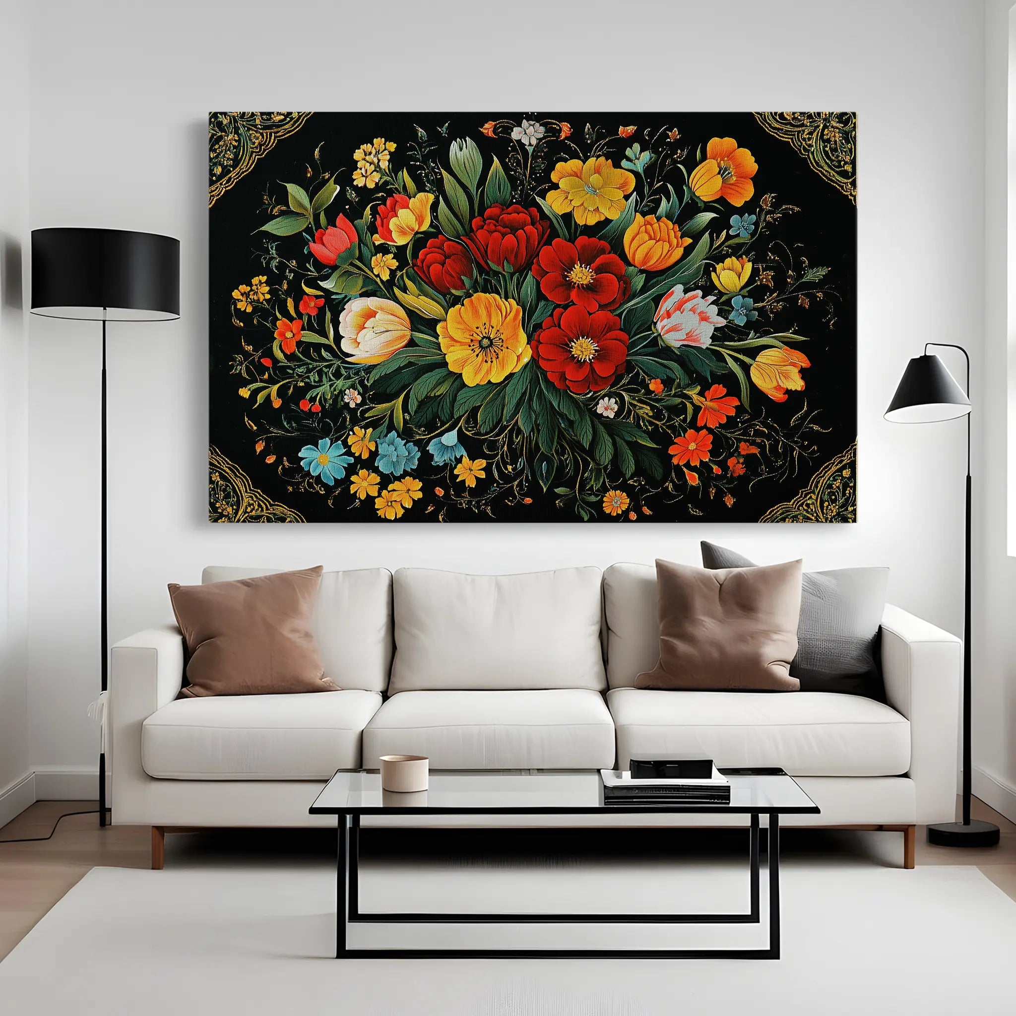 Floral Canvas Wall Art WAD1199-F 90 x 60 cm / Stretched on hidden frame