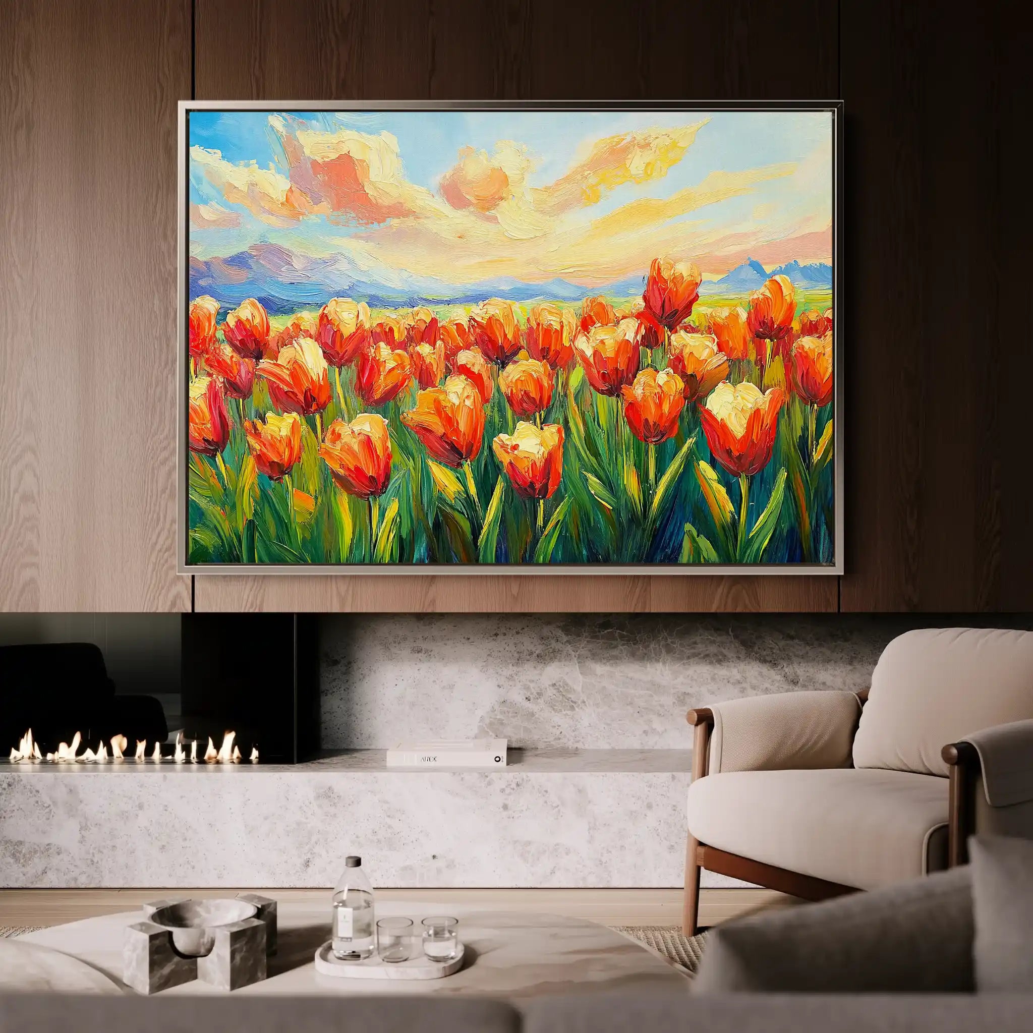 Floral Canvas Wall Art WAD1201-F 90 x 60 cm / Stretched on hidden frame