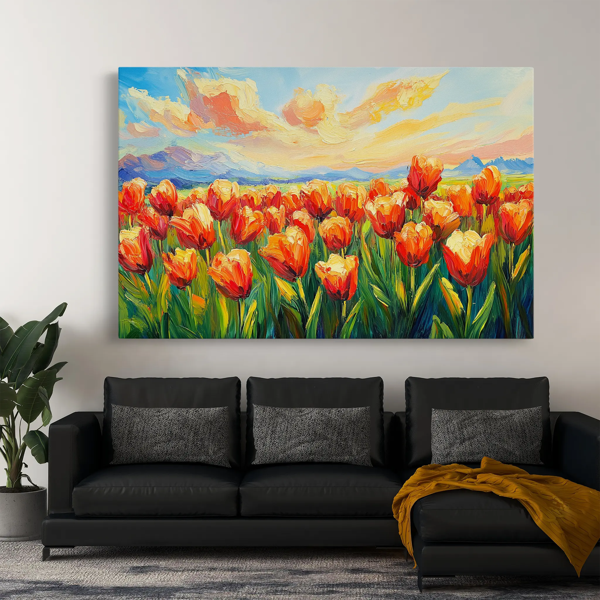 Floral Canvas Wall Art WAD1201-F 90 x 60 cm / Stretched on hidden frame