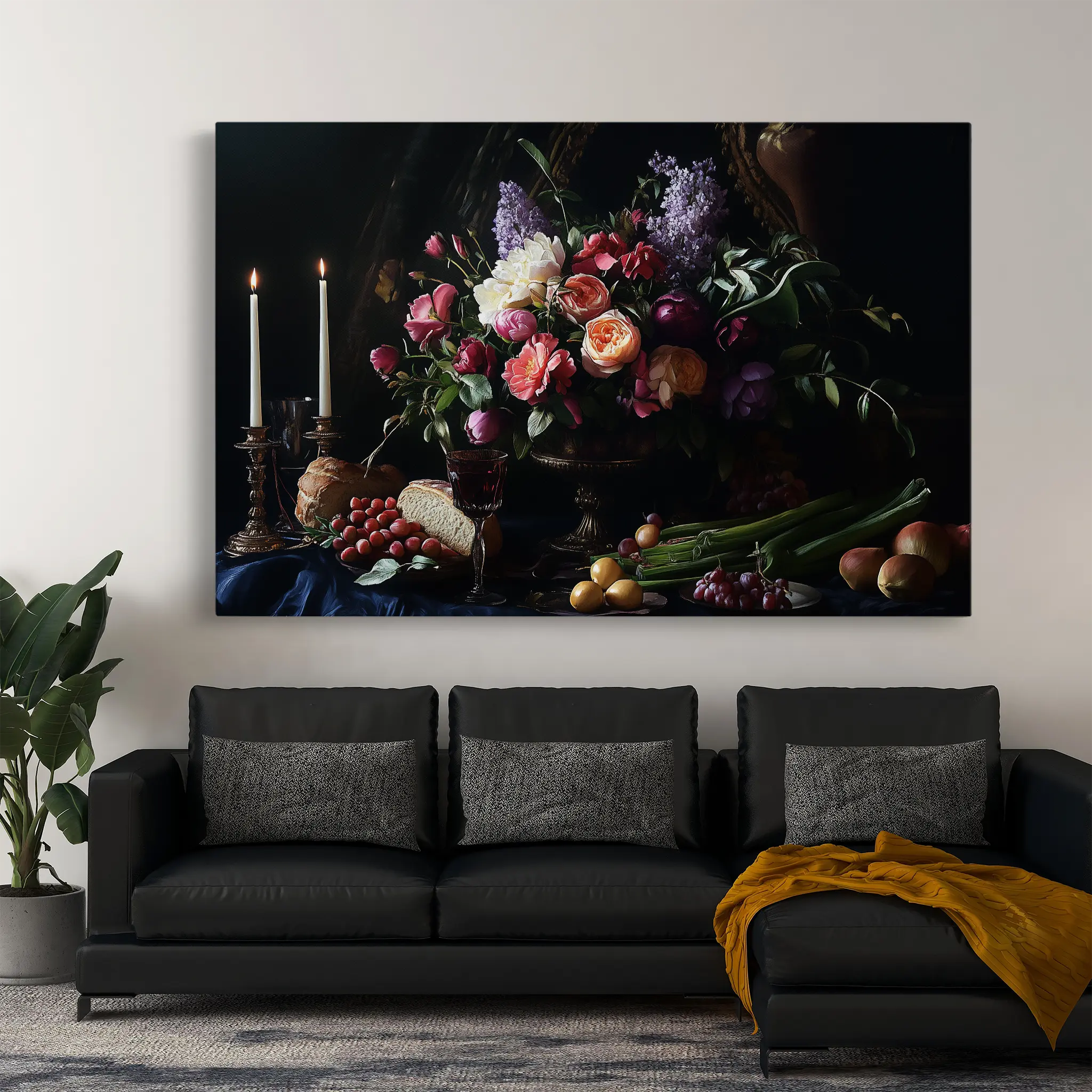 Floral Canvas Wall Art WAD1202-F 90 x 60 cm / Stretched on hidden frame