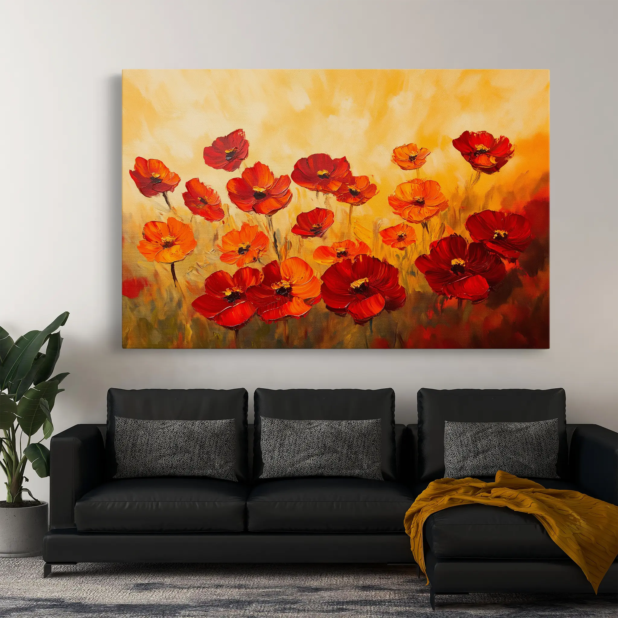 Floral Canvas Wall Art WAD1204-F 90 x 60 cm / Stretched on hidden frame