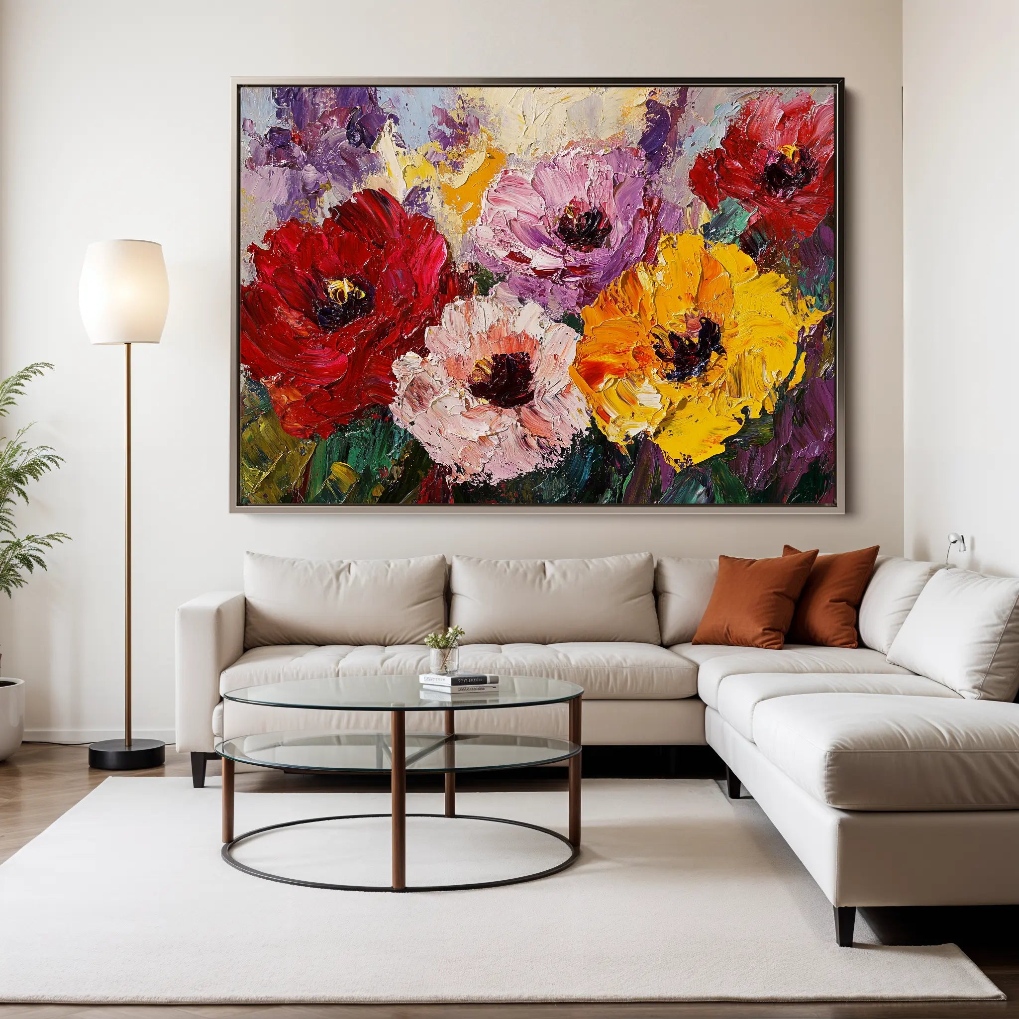 Floral Canvas Wall Art WAD1205-F 90 x 60 cm / Stretched on hidden frame