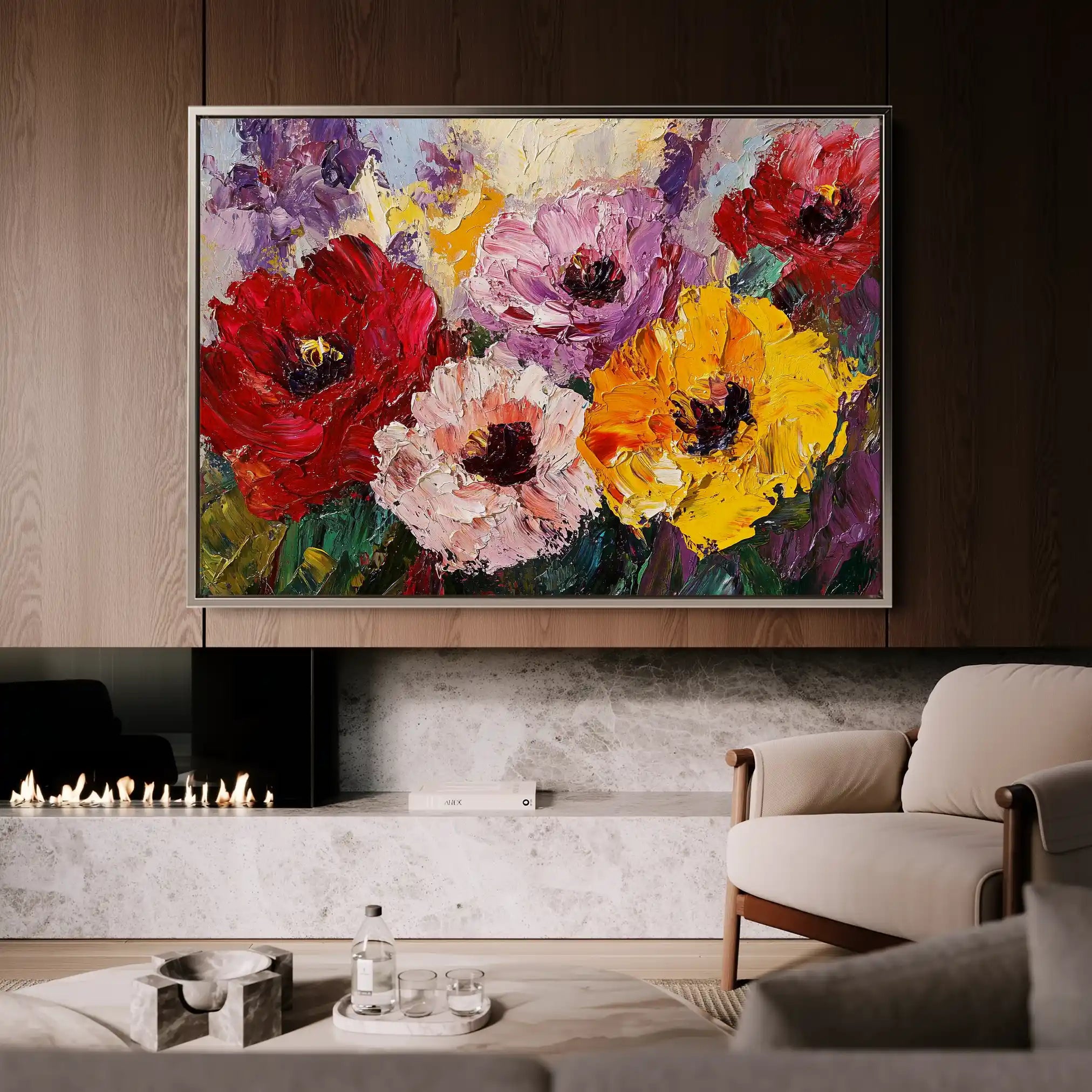 Floral Canvas Wall Art WAD1205-F 90 x 60 cm / Stretched on hidden frame