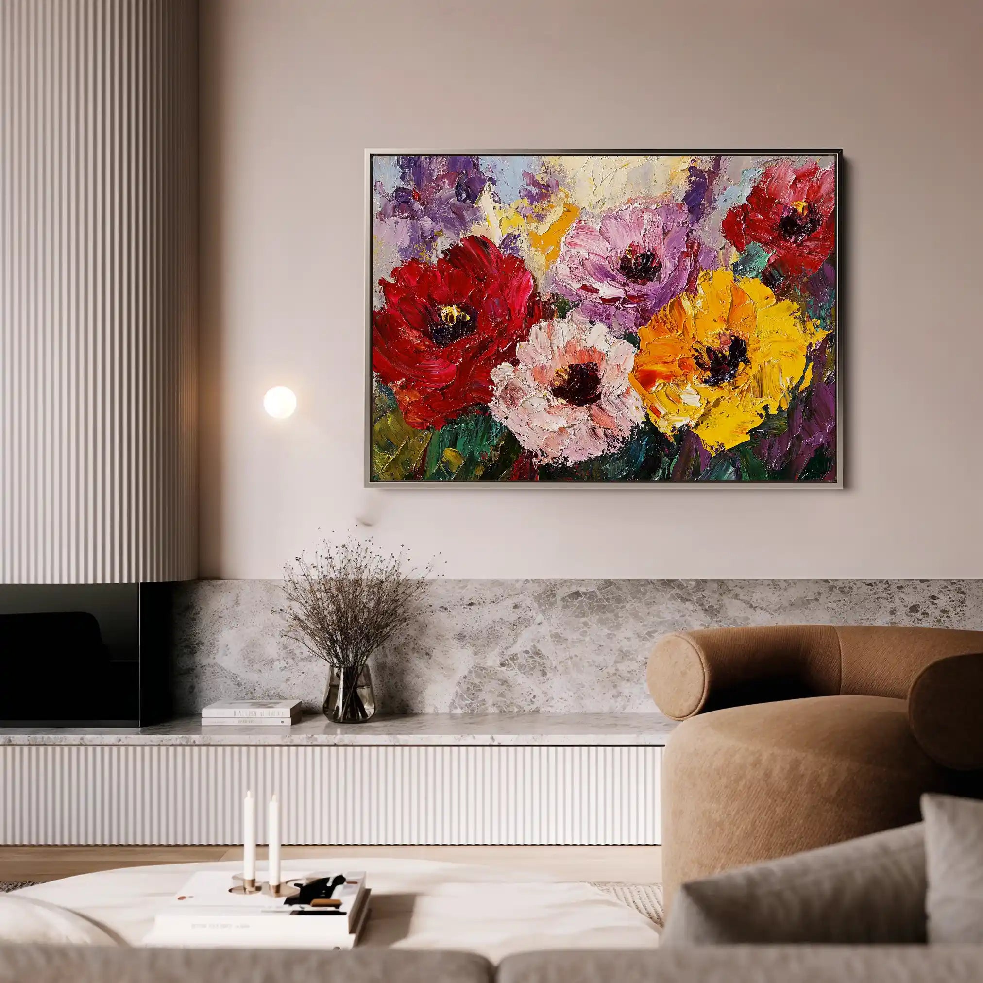 Floral Canvas Wall Art WAD1205-F 90 x 60 cm / Stretched on hidden frame