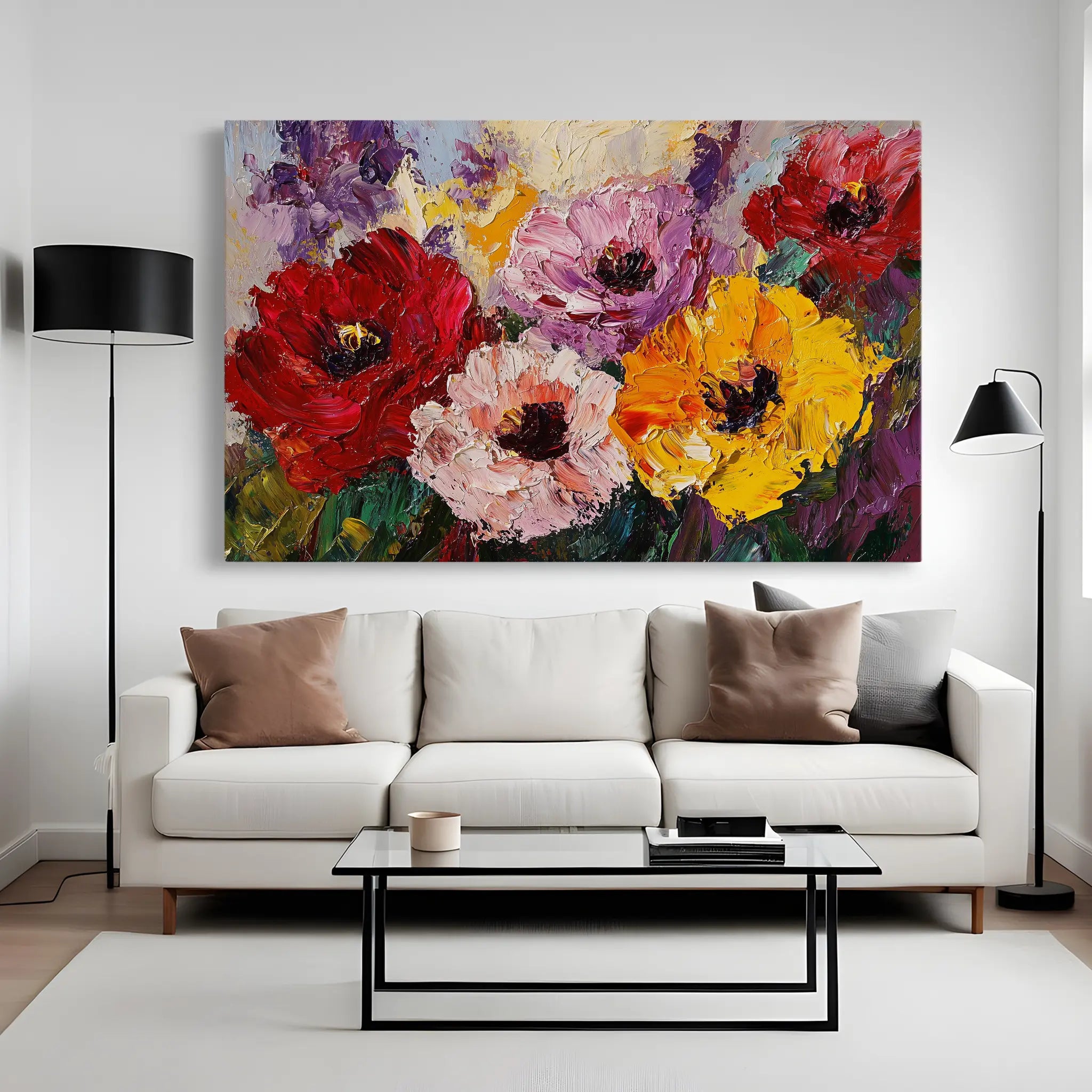 Floral Canvas Wall Art WAD1205-F 90 x 60 cm / Stretched on hidden frame