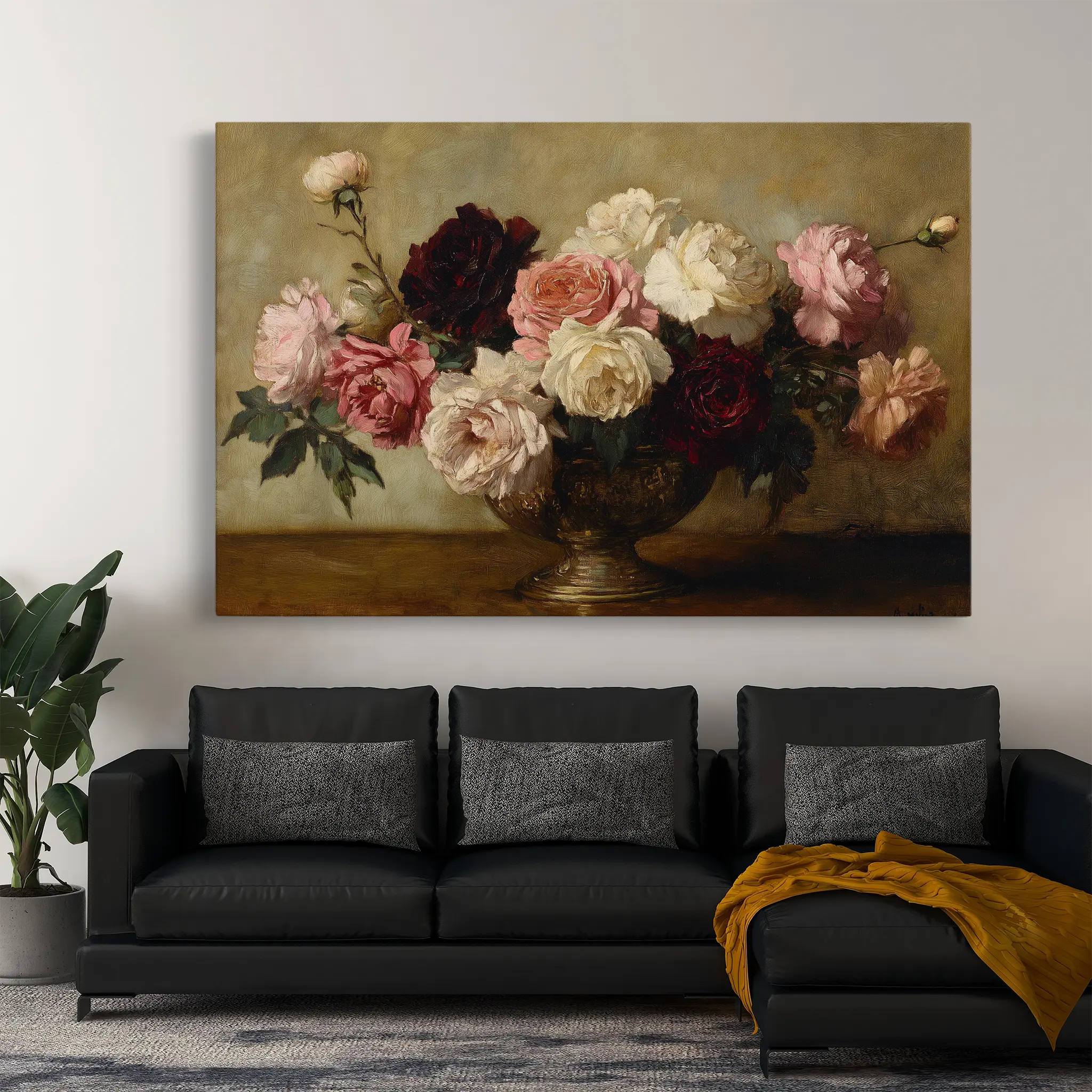 Floral Canvas Wall Art WAD1206-F 90 x 60 cm / Stretched on hidden frame