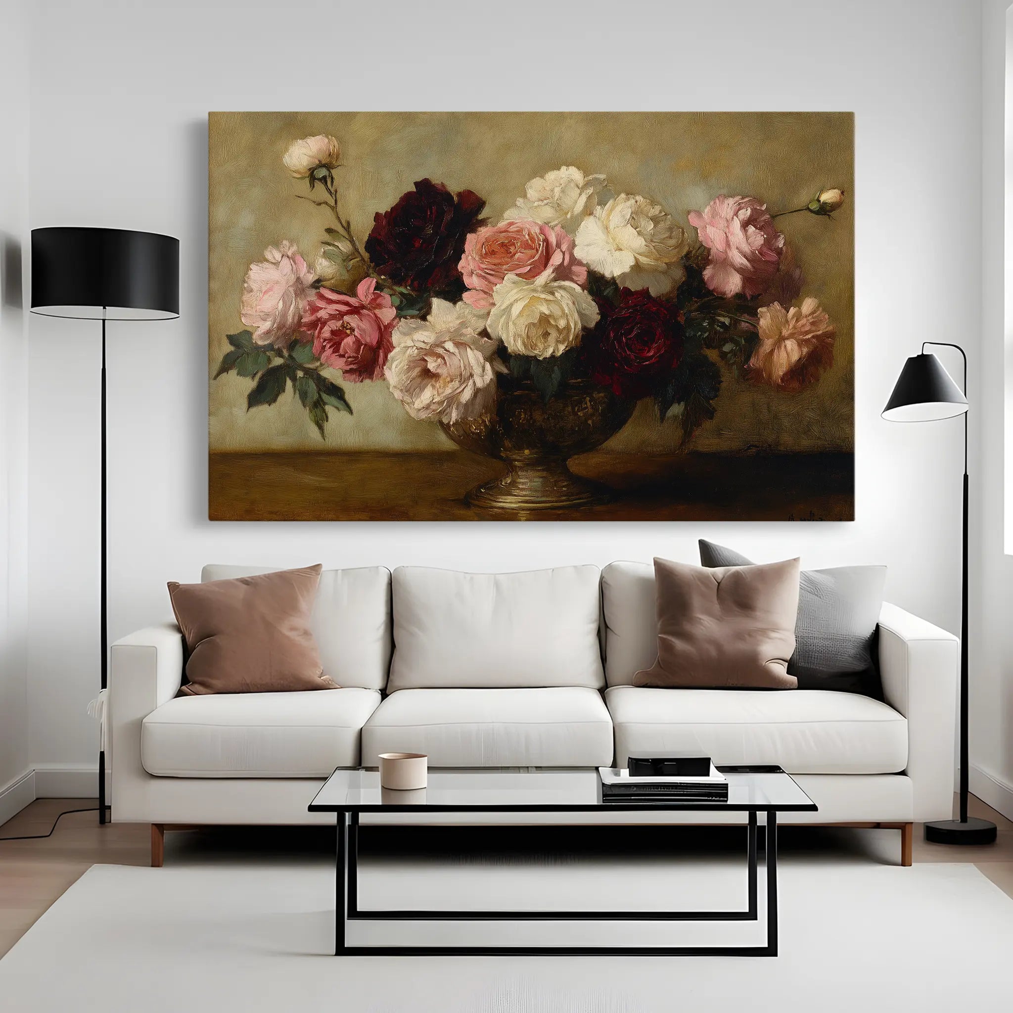 Floral Canvas Wall Art WAD1206-F 90 x 60 cm / Stretched on hidden frame