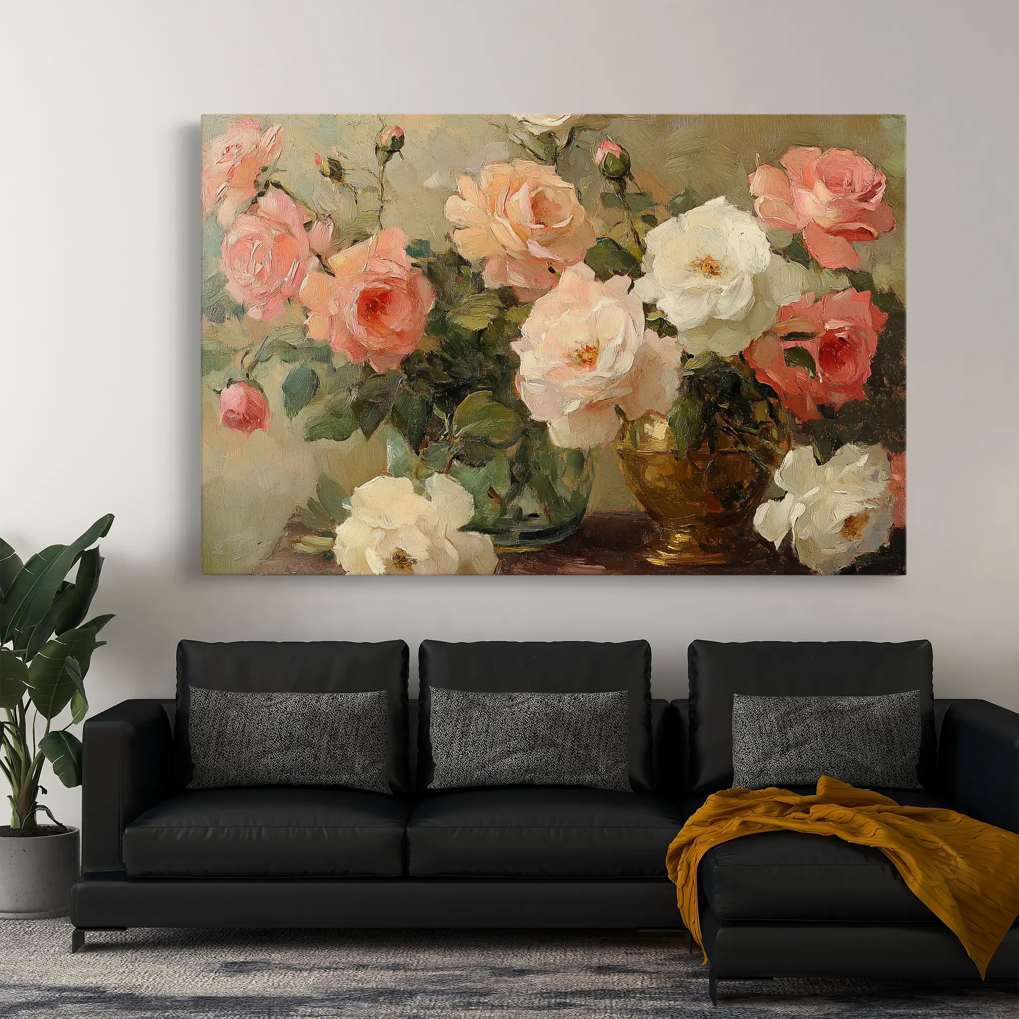 Floral Canvas Wall Art WAD1207-F 90 x 60 cm / Stretched on hidden frame