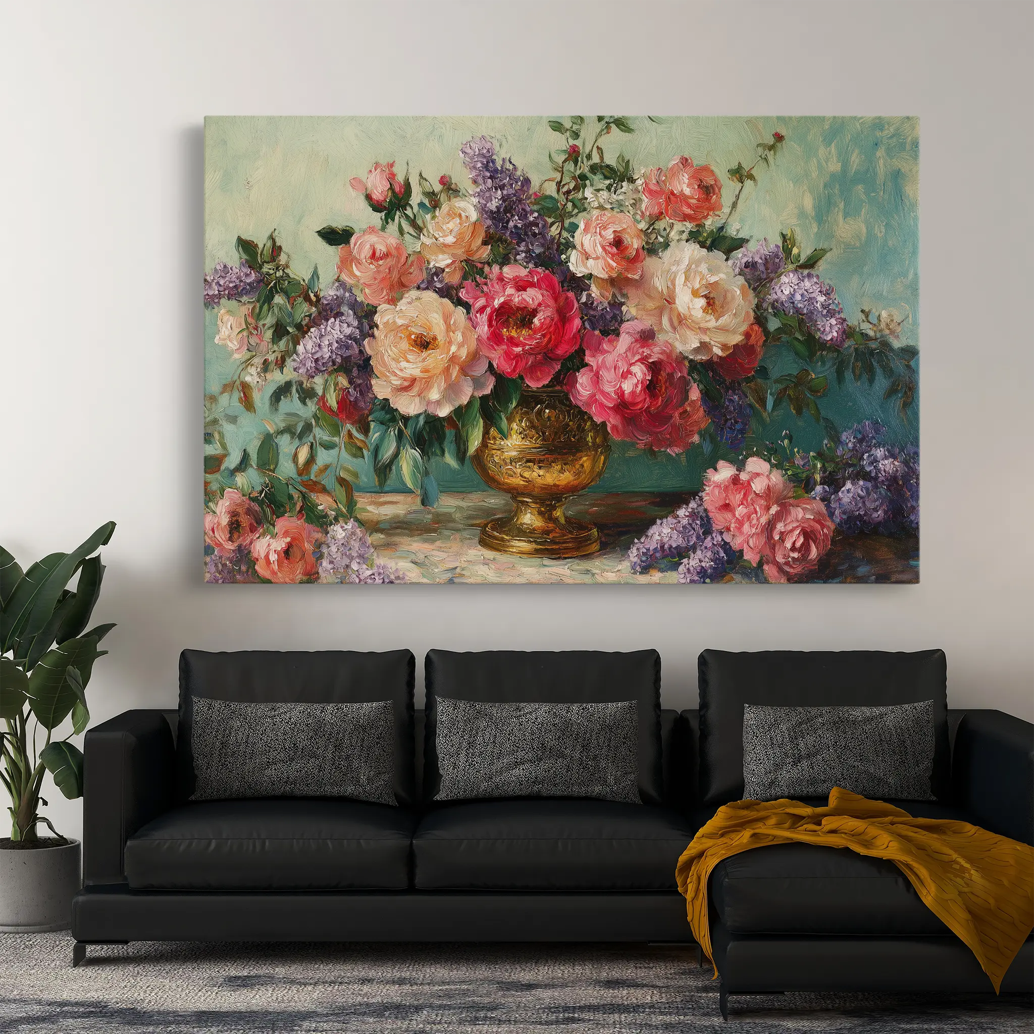 Floral Canvas Wall Art WAD1208-F 90 x 60 cm / Stretched on hidden frame