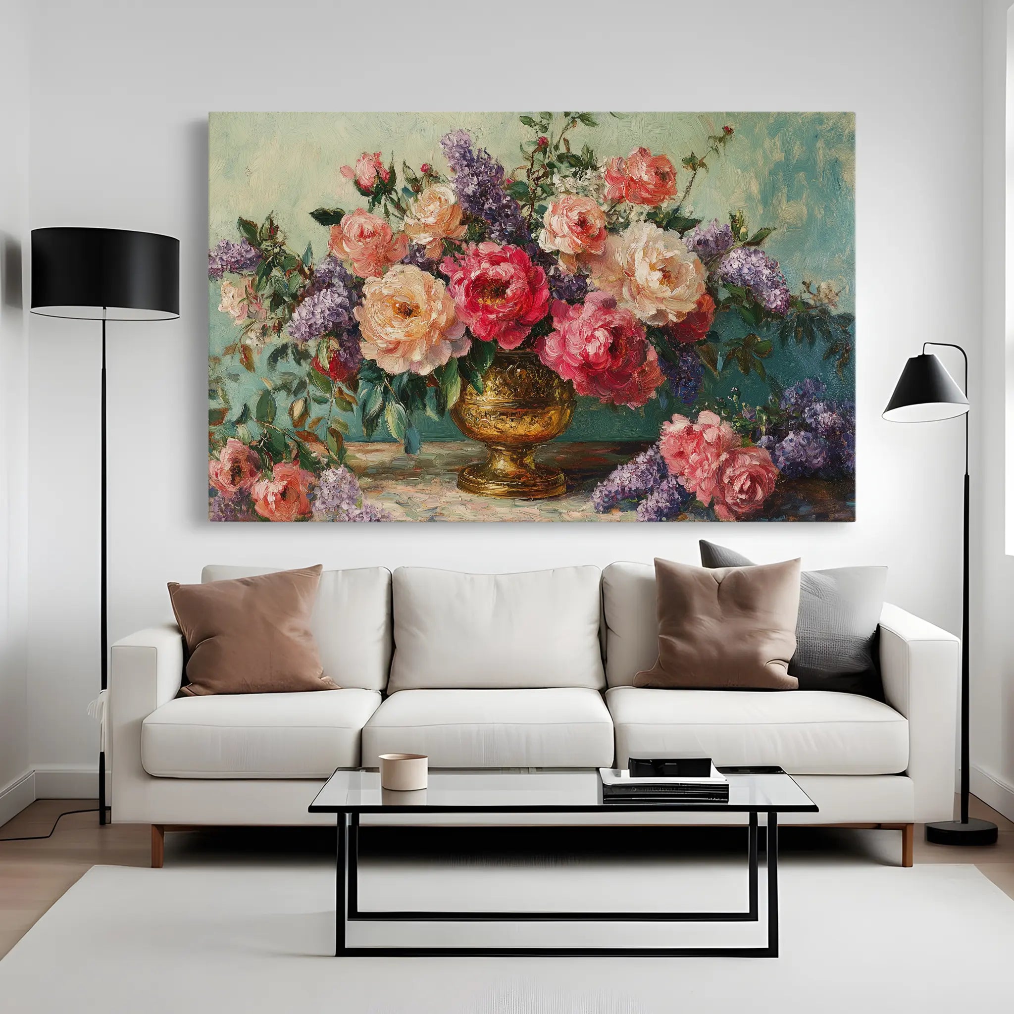 Floral Canvas Wall Art WAD1208-F 90 x 60 cm / Stretched on hidden frame