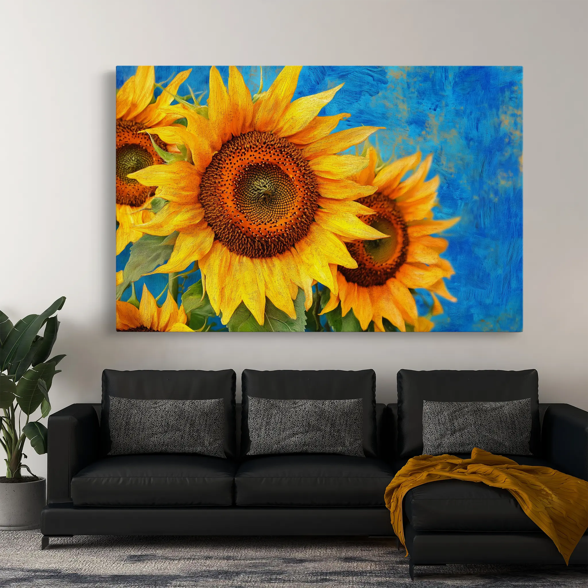 Floral Canvas Wall Art WAD1209-F 90 x 60 cm / Stretched on hidden frame