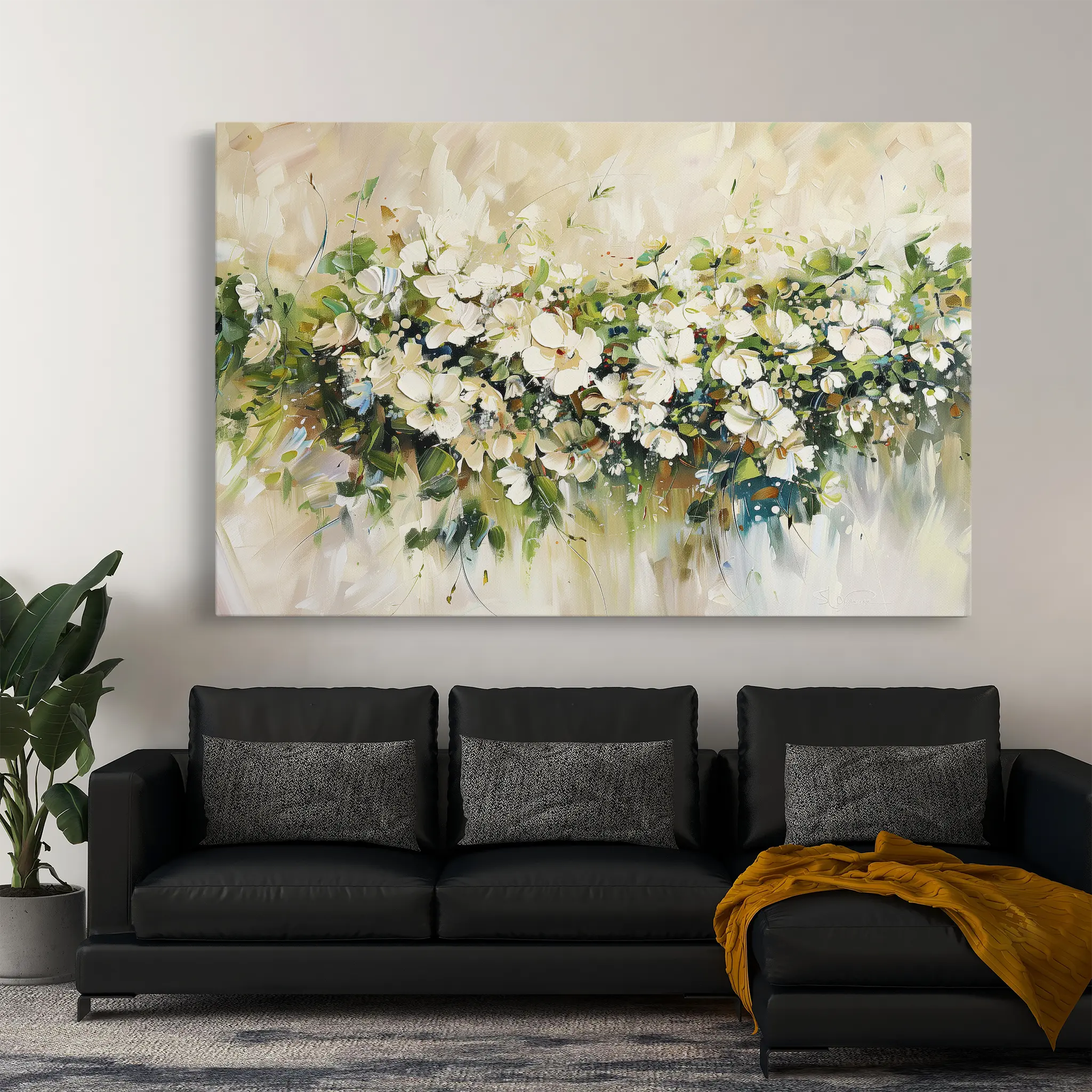 Floral Canvas Wall Art WAD121-F 90 x 60 cm / Stretched on hidden frame