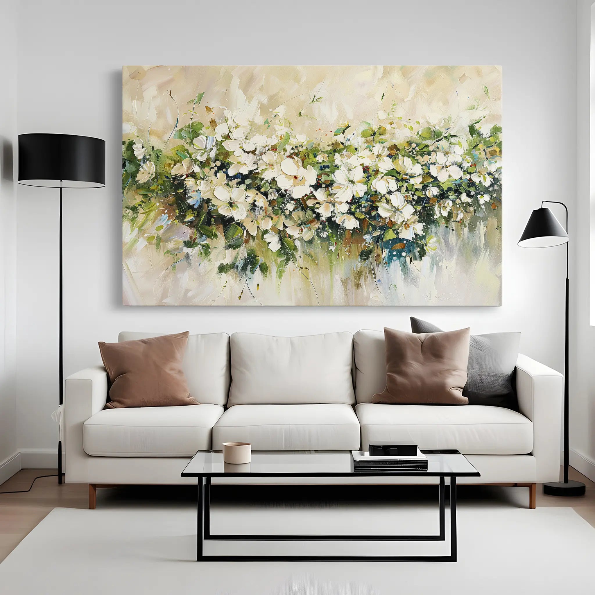 Floral Canvas Wall Art WAD121-F 90 x 60 cm / Stretched on hidden frame