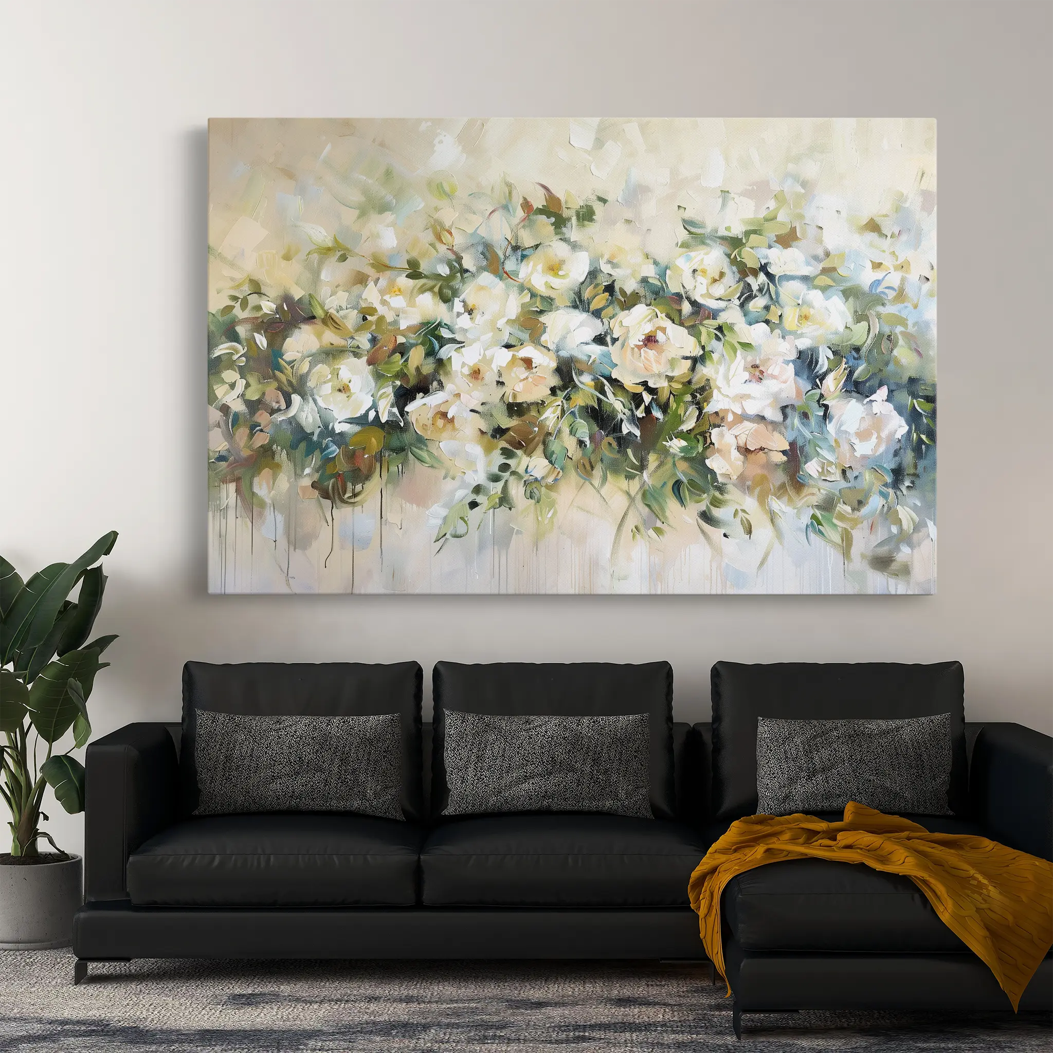 Floral Canvas Wall Art WAD122-F 90 x 60 cm / Stretched on hidden frame