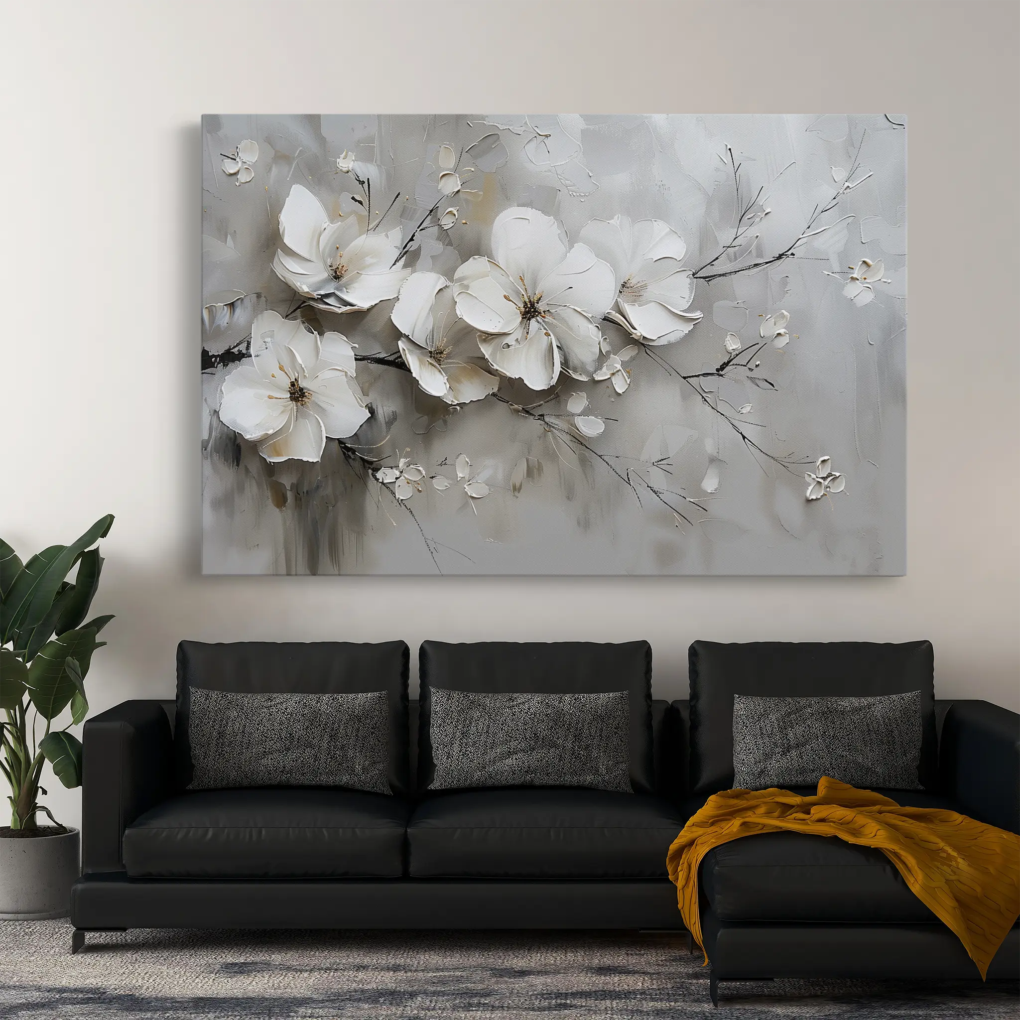 Floral Canvas Wall Art WAD123-F 90 x 60 cm / Stretched on hidden frame