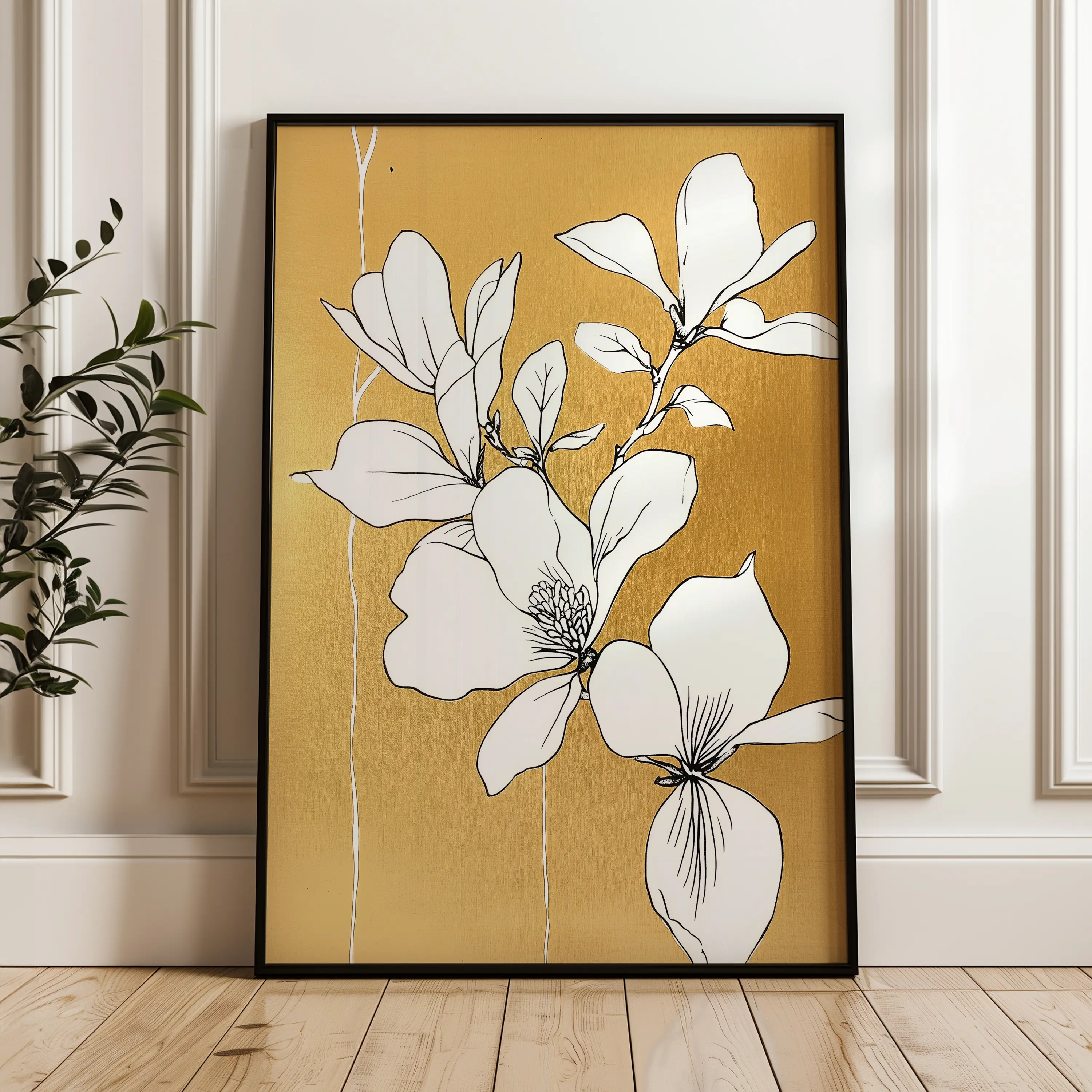 Floral Canvas Wall Art WAD1239-F 90 x 60 cm / Stretched on hidden frame