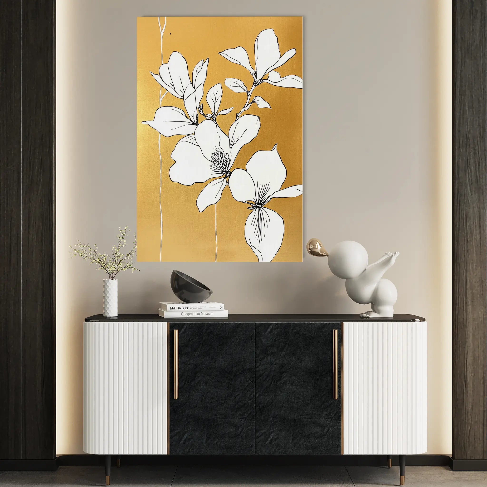 Floral Canvas Wall Art WAD1239-F 90 x 60 cm / Stretched on hidden frame