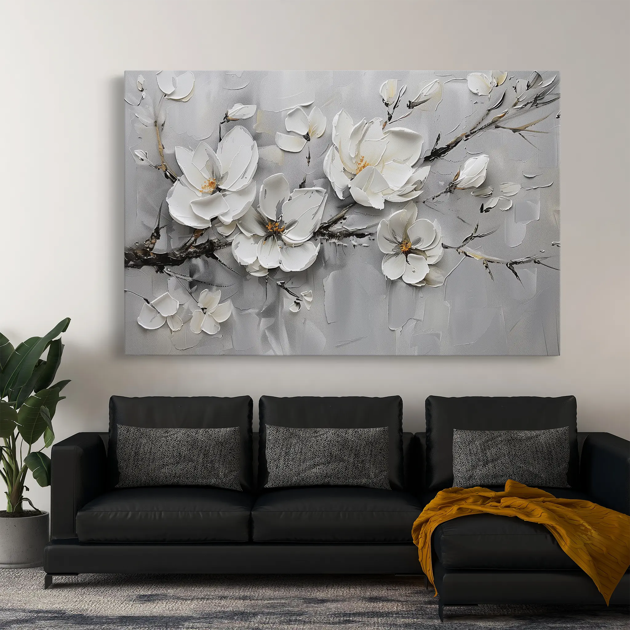 Floral Canvas Wall Art WAD124-F 90 x 60 cm / Stretched on hidden frame