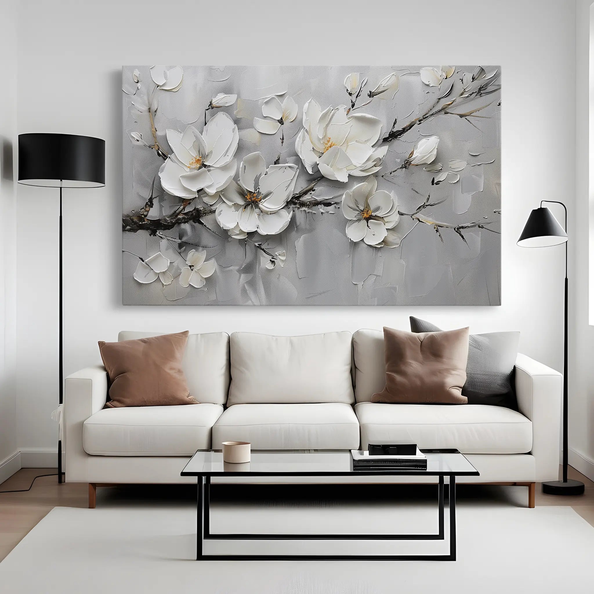 Floral Canvas Wall Art WAD124-F 90 x 60 cm / Stretched on hidden frame