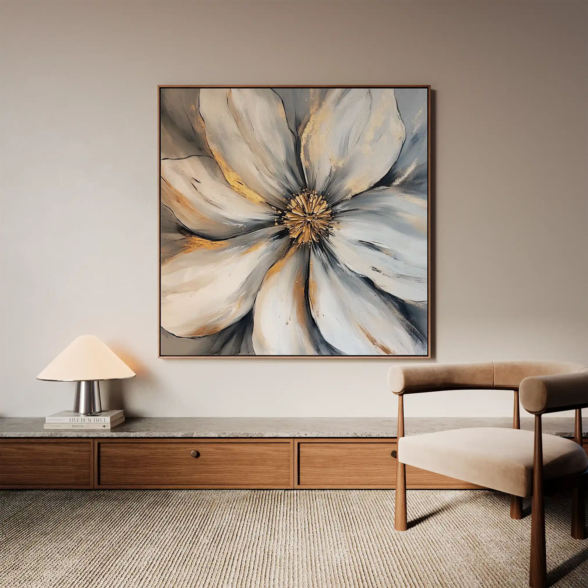 Floral Canvas Wall Art WAD1243-F 80 x 80 cm / Stretched on hidden frame
