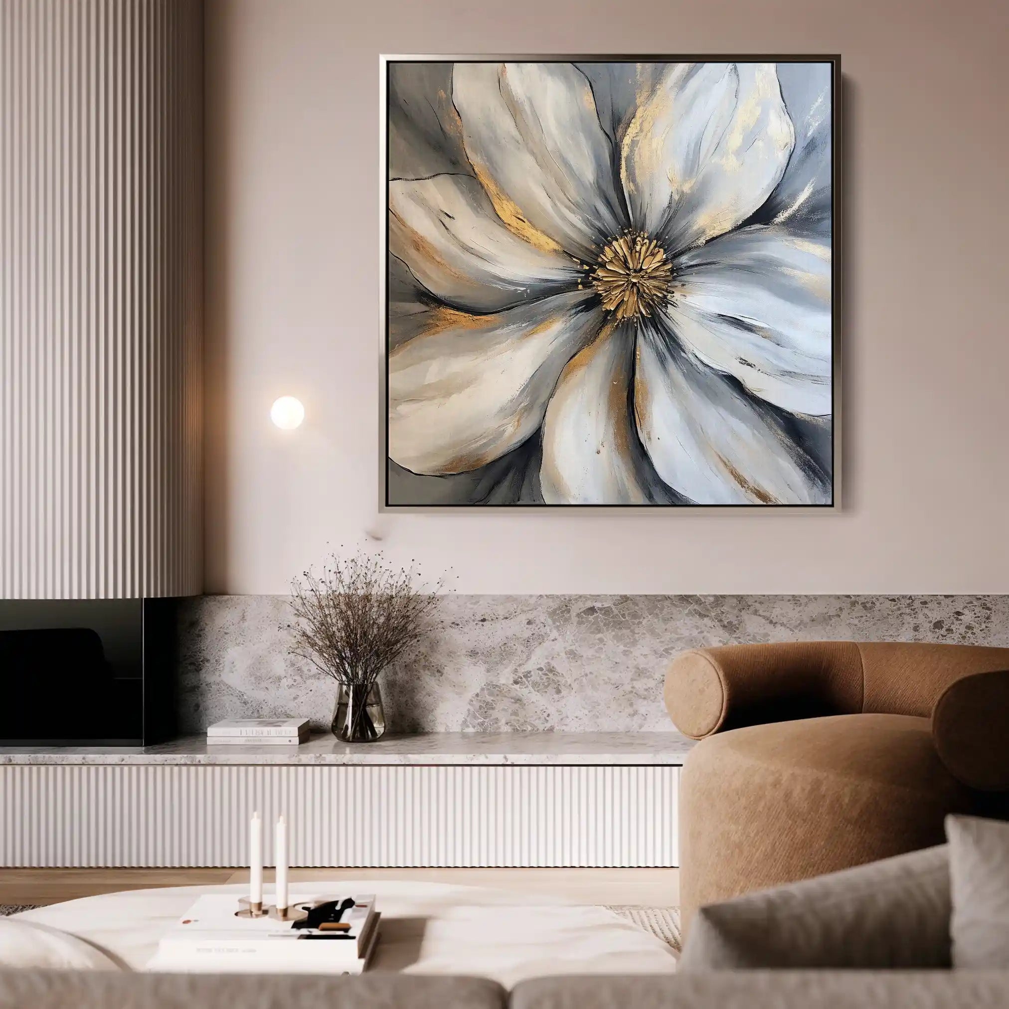 Floral Canvas Wall Art WAD1243-F 80 x 80 cm / Stretched on hidden frame