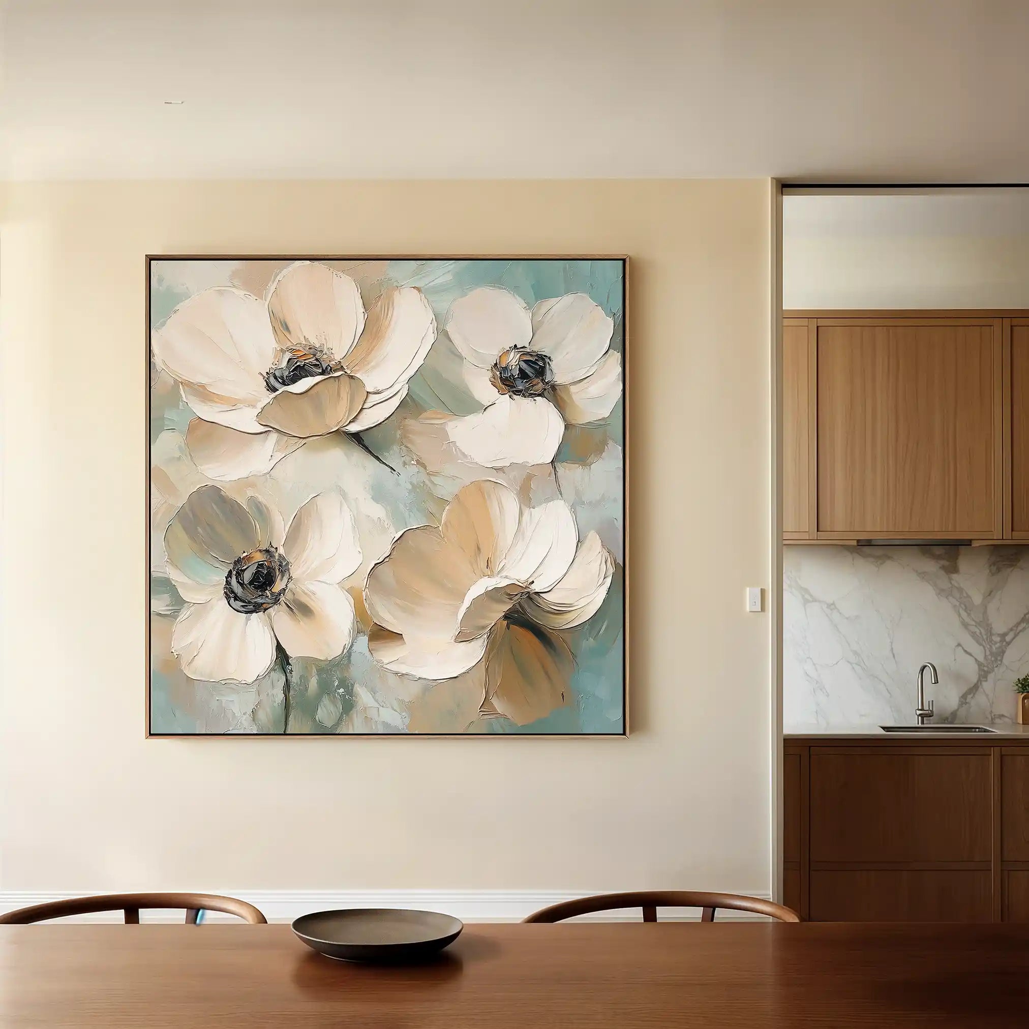 Floral Canvas Wall Art WAD1248-F 80 x 80 cm / Stretched on hidden frame