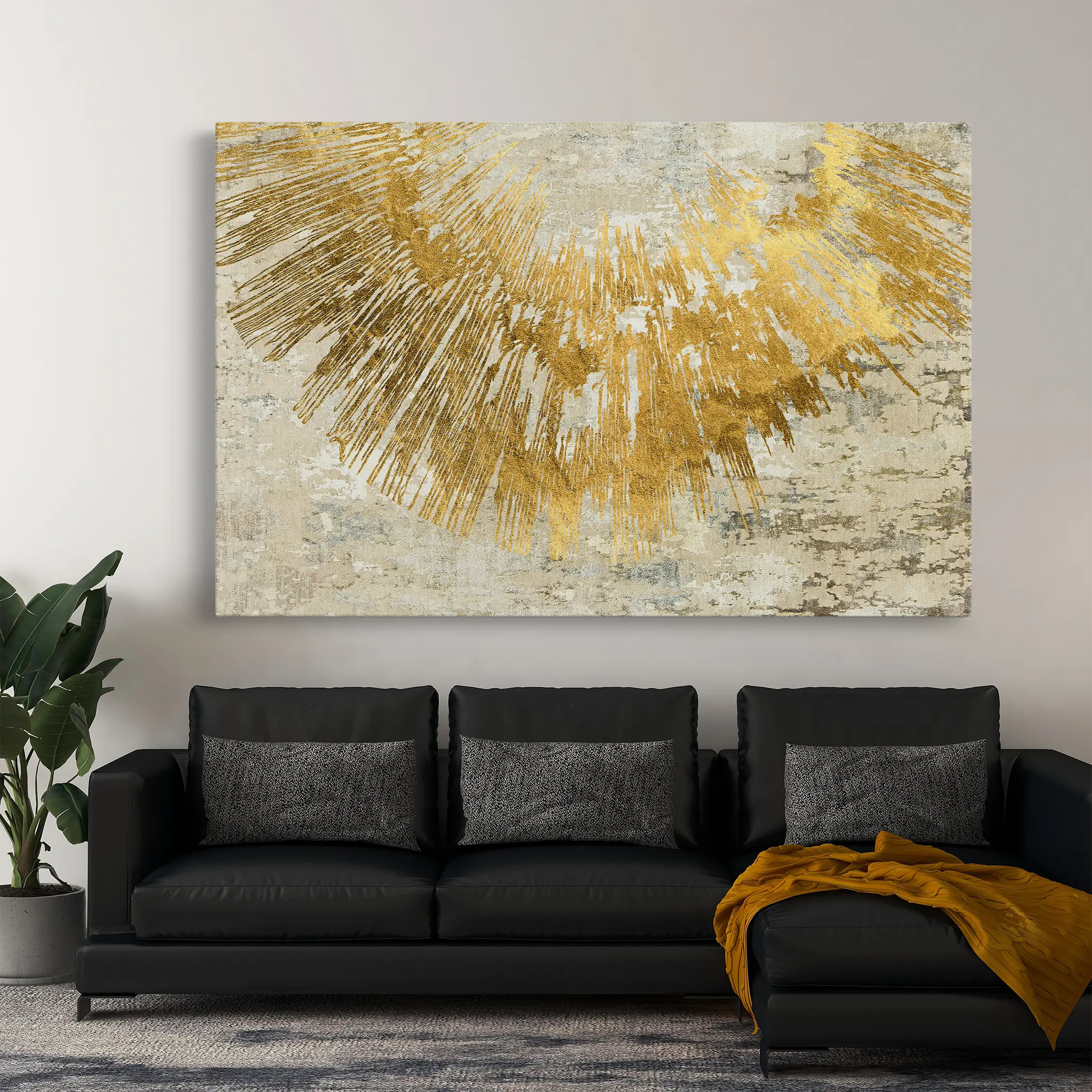 Abstract Canvas Wall Art WAD125-A 90 x 60 cm / Stretched on hidden frame