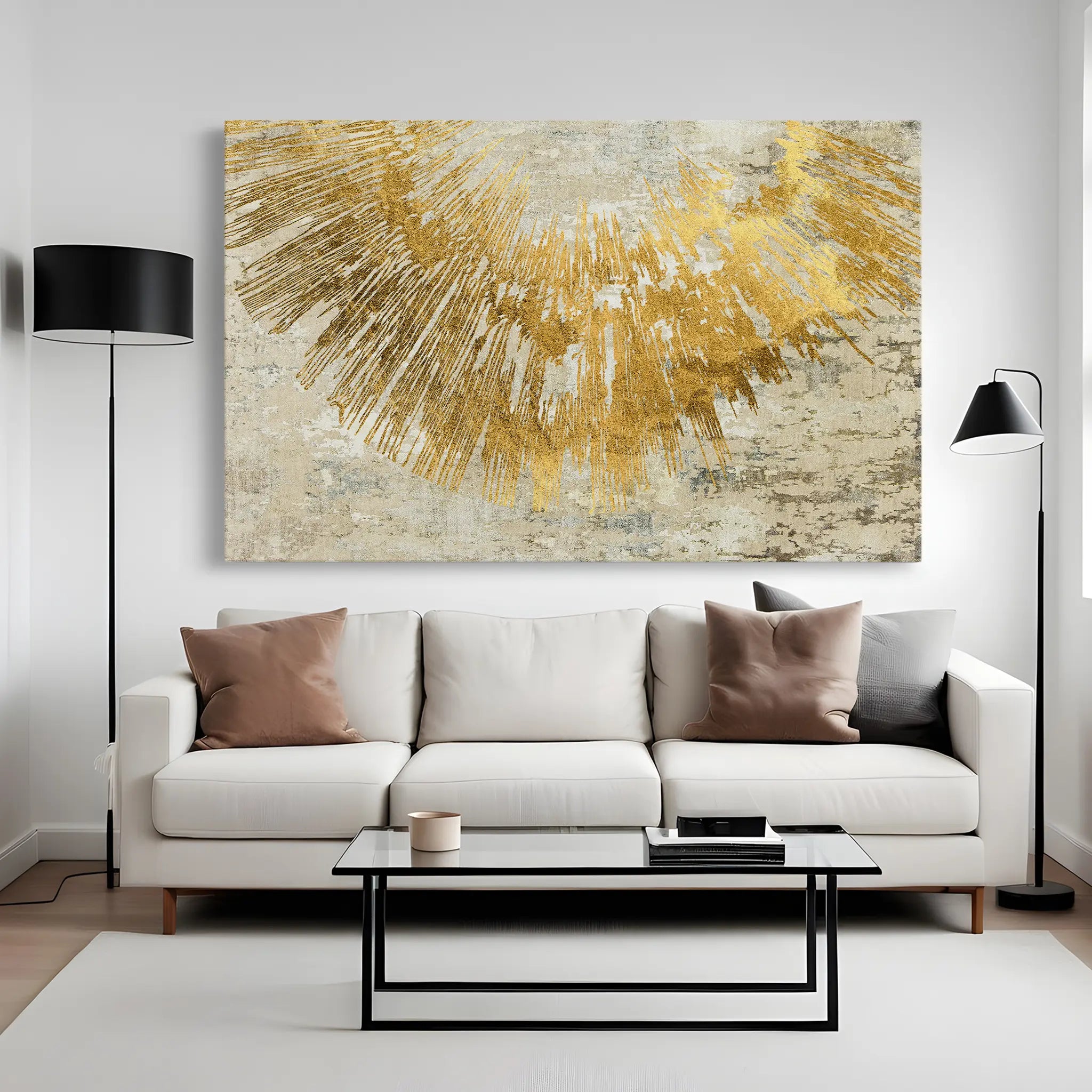 Abstract Canvas Wall Art WAD125-A 90 x 60 cm / Stretched on hidden frame