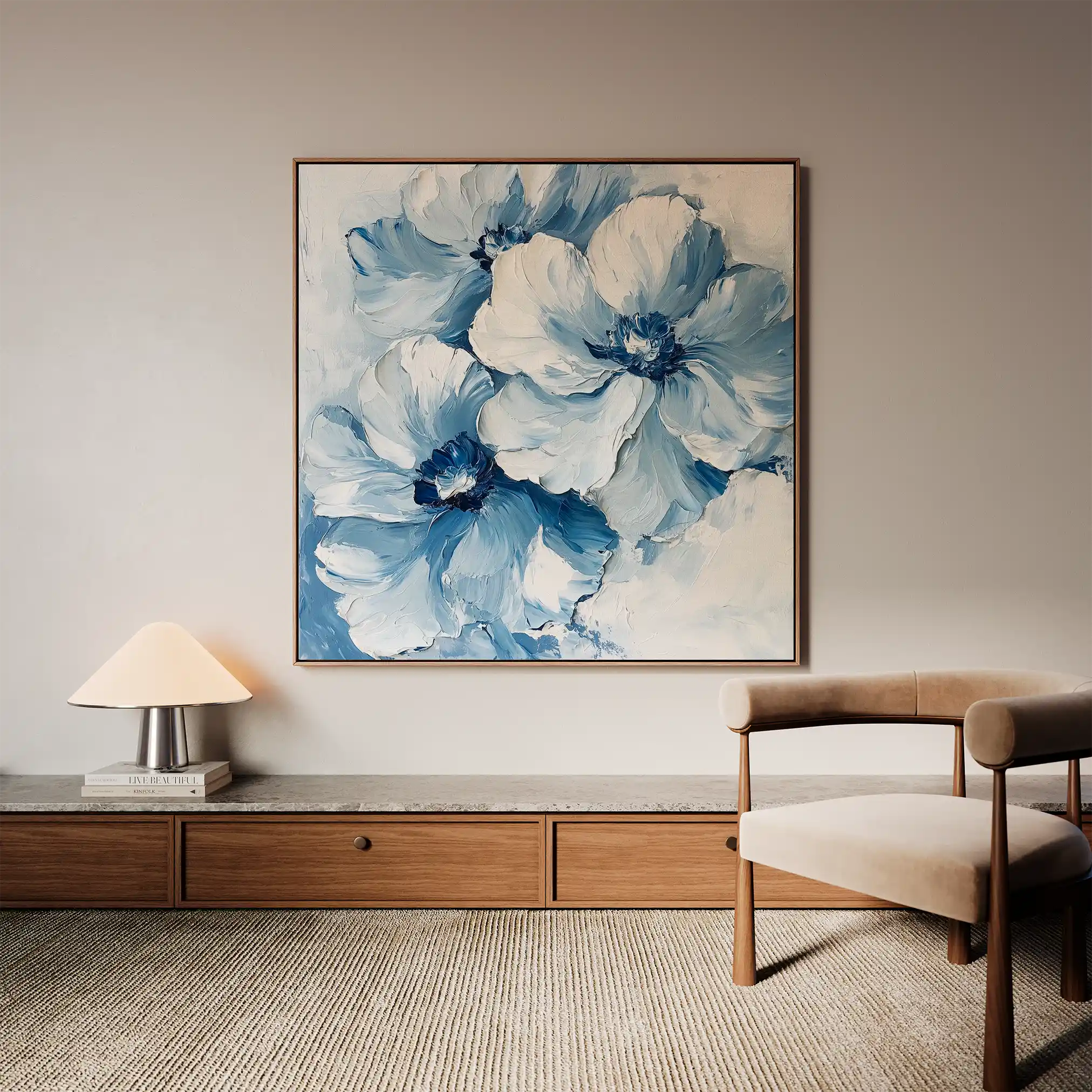 Floral Canvas Wall Art WAD1250-F 80 x 80 cm / Stretched on hidden frame