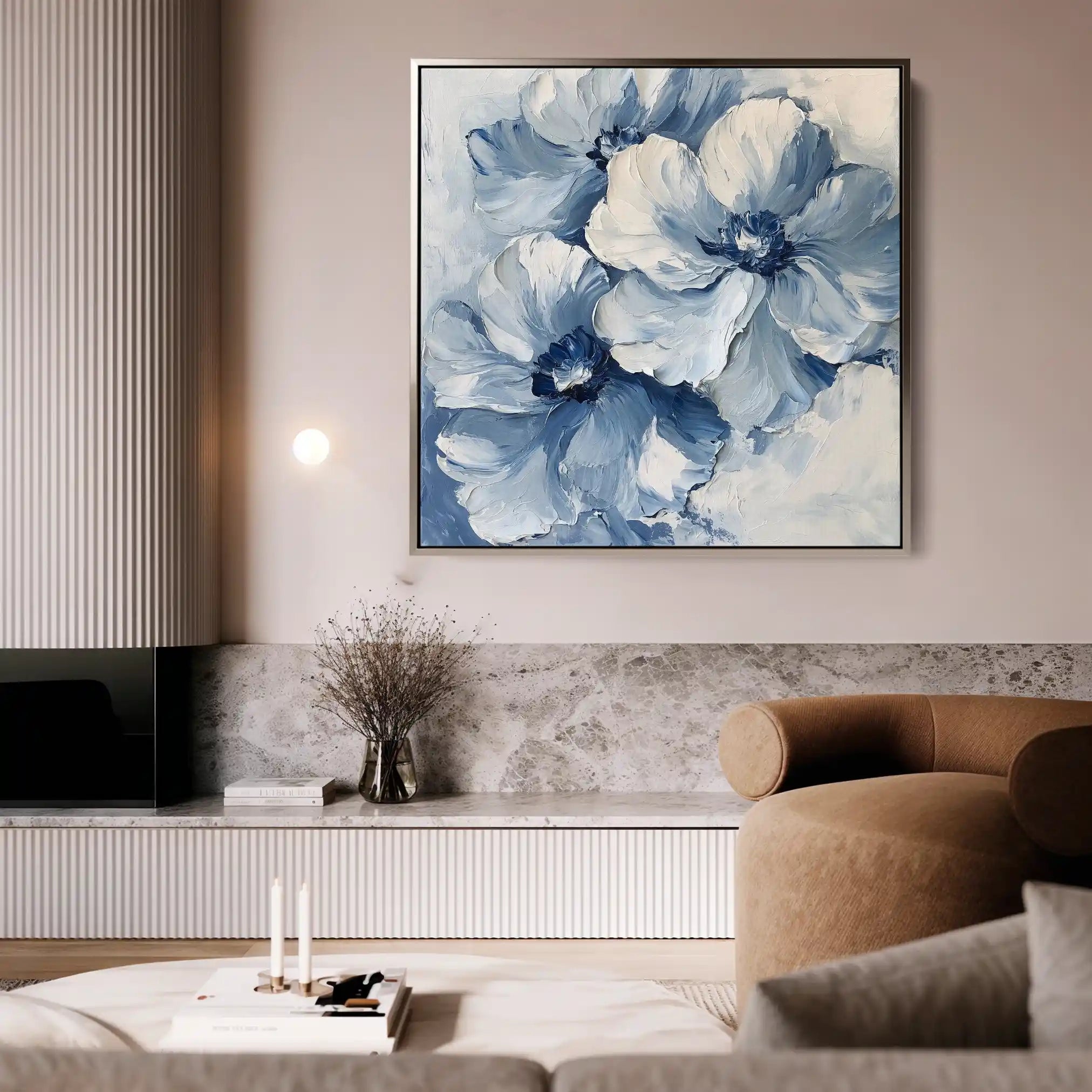 Floral Canvas Wall Art WAD1250-F 80 x 80 cm / Stretched on hidden frame