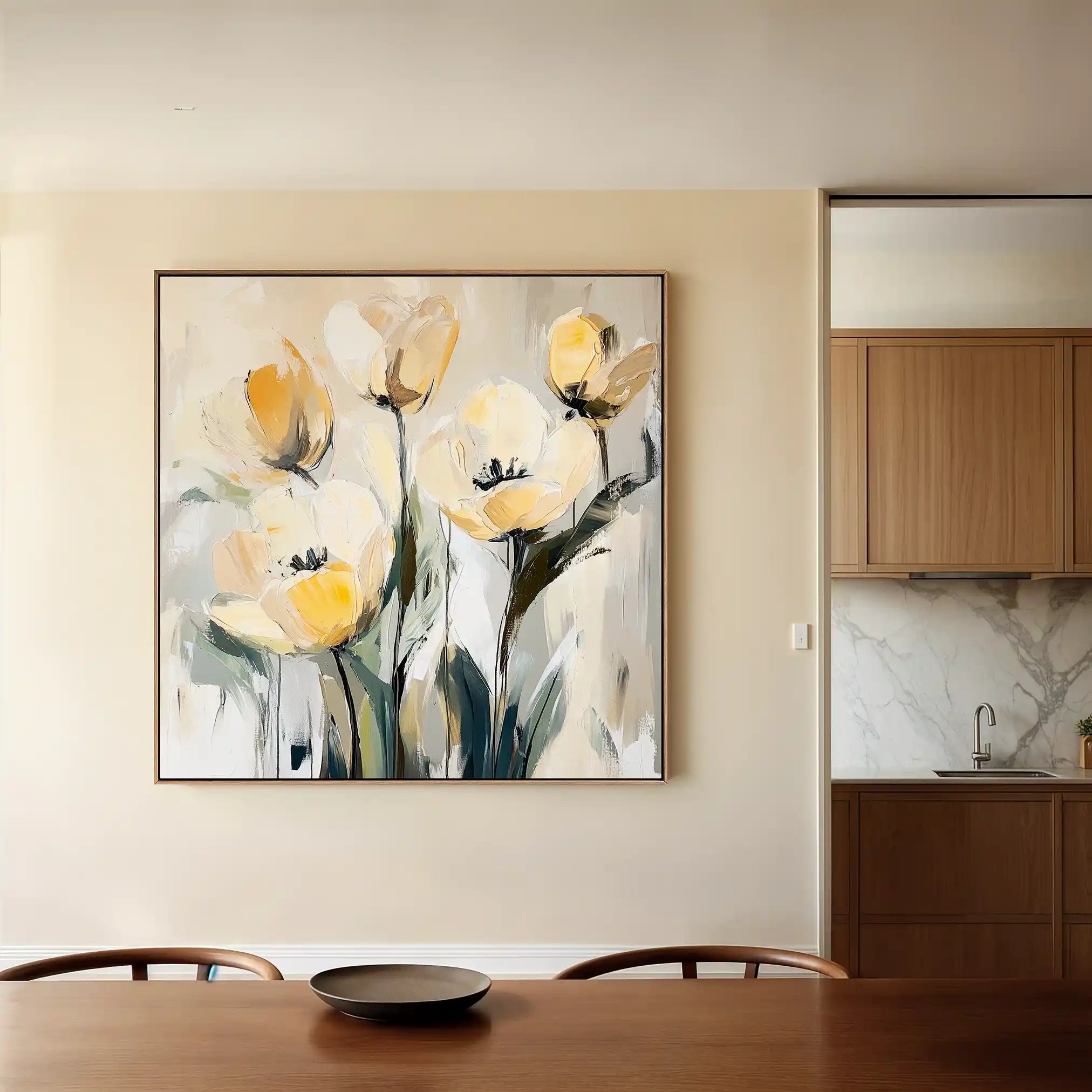 Floral Canvas Wall Art WAD1254-F 80 x 80 cm / Stretched on hidden frame