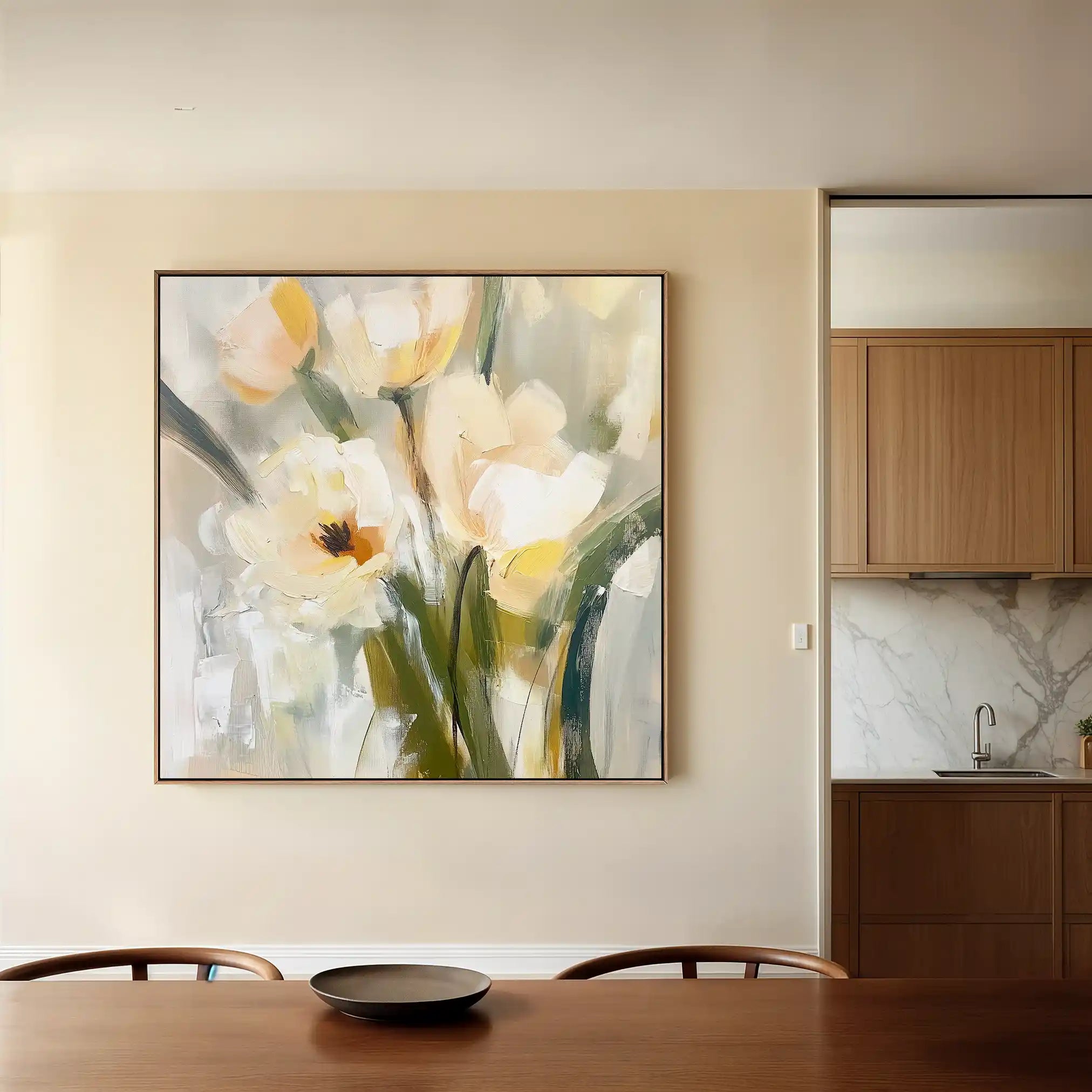 Floral Canvas Wall Art WAD1255-F 80 x 80 cm / Stretched on hidden frame