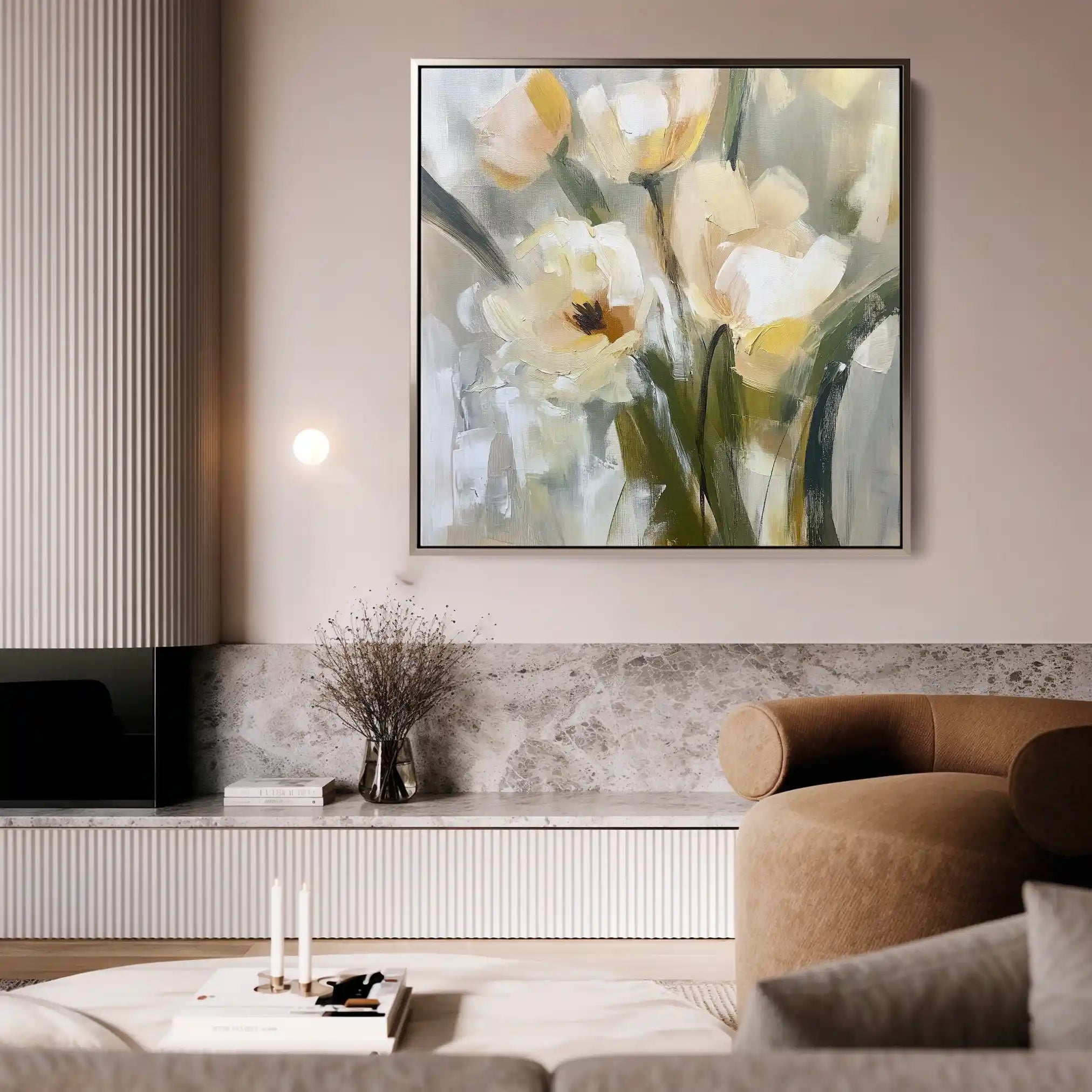 Floral Canvas Wall Art WAD1255-F 80 x 80 cm / Stretched on hidden frame