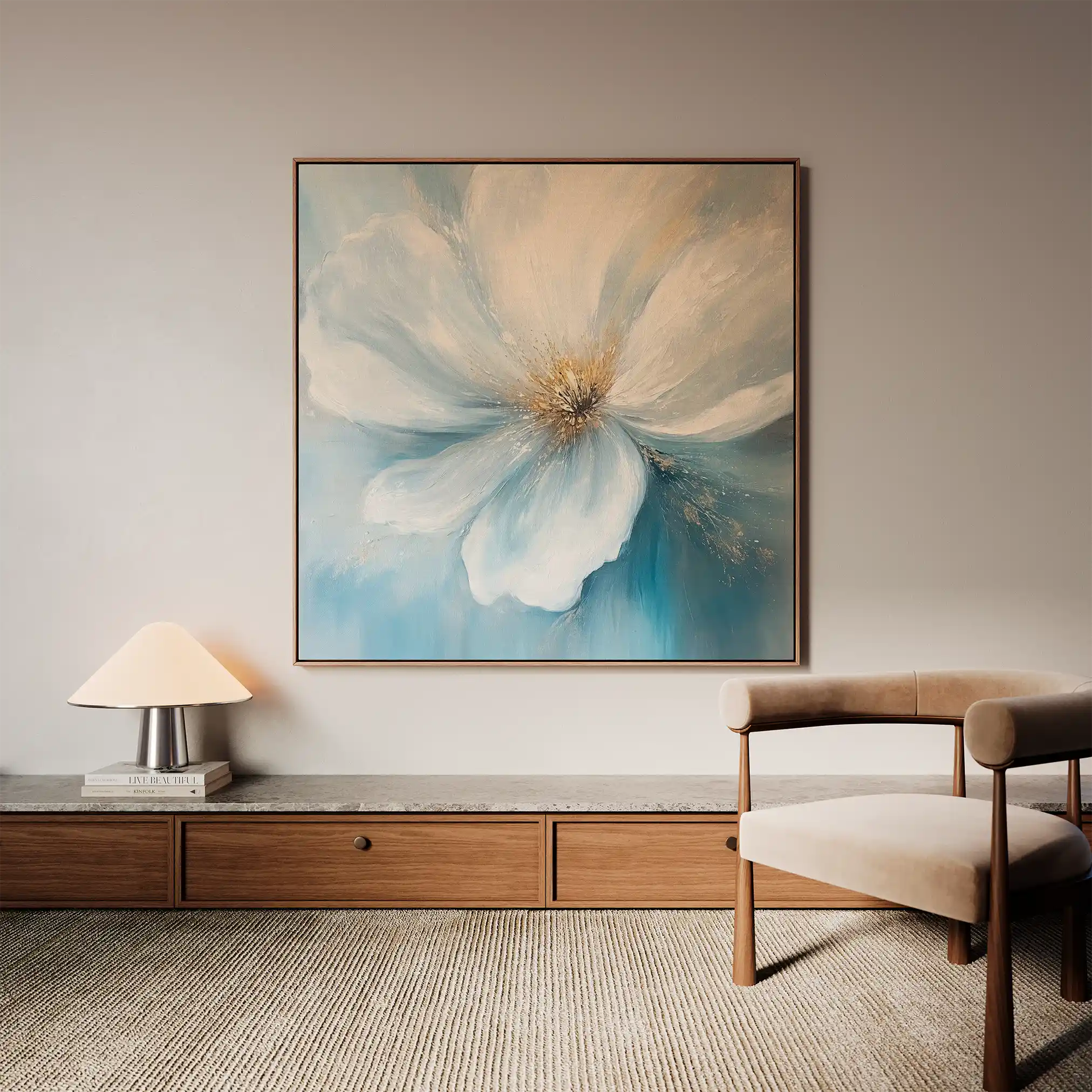 Floral Canvas Wall Art WAD1256-F 80 x 80 cm / Stretched on hidden frame