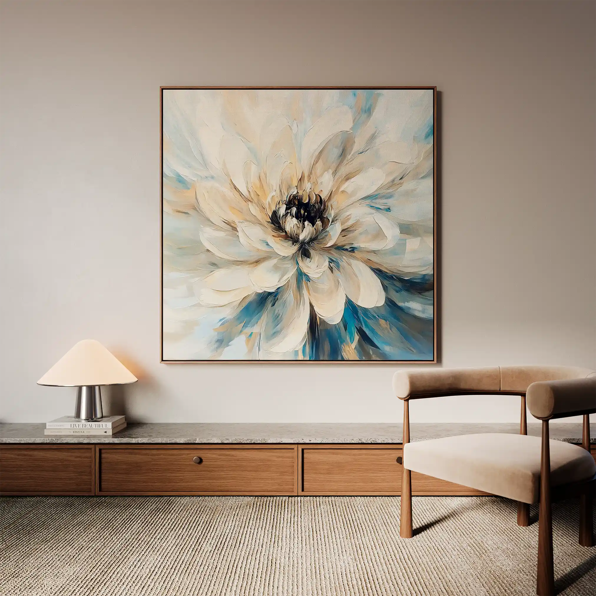 Floral Canvas Wall Art WAD1257-F 80 x 80 cm / Stretched on hidden frame