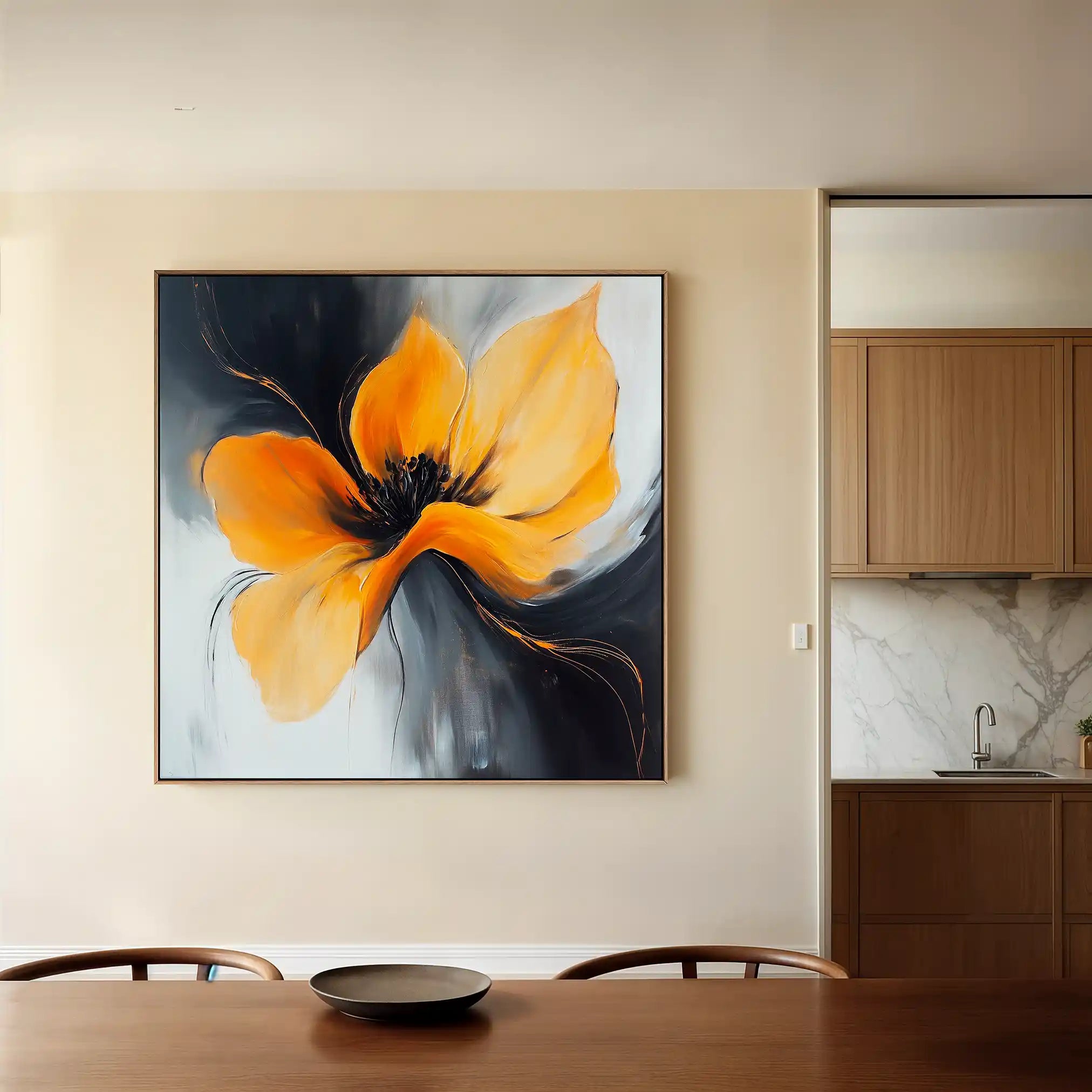 Floral Canvas Wall Art WAD1261-F 80 x 80 cm / Stretched on hidden frame