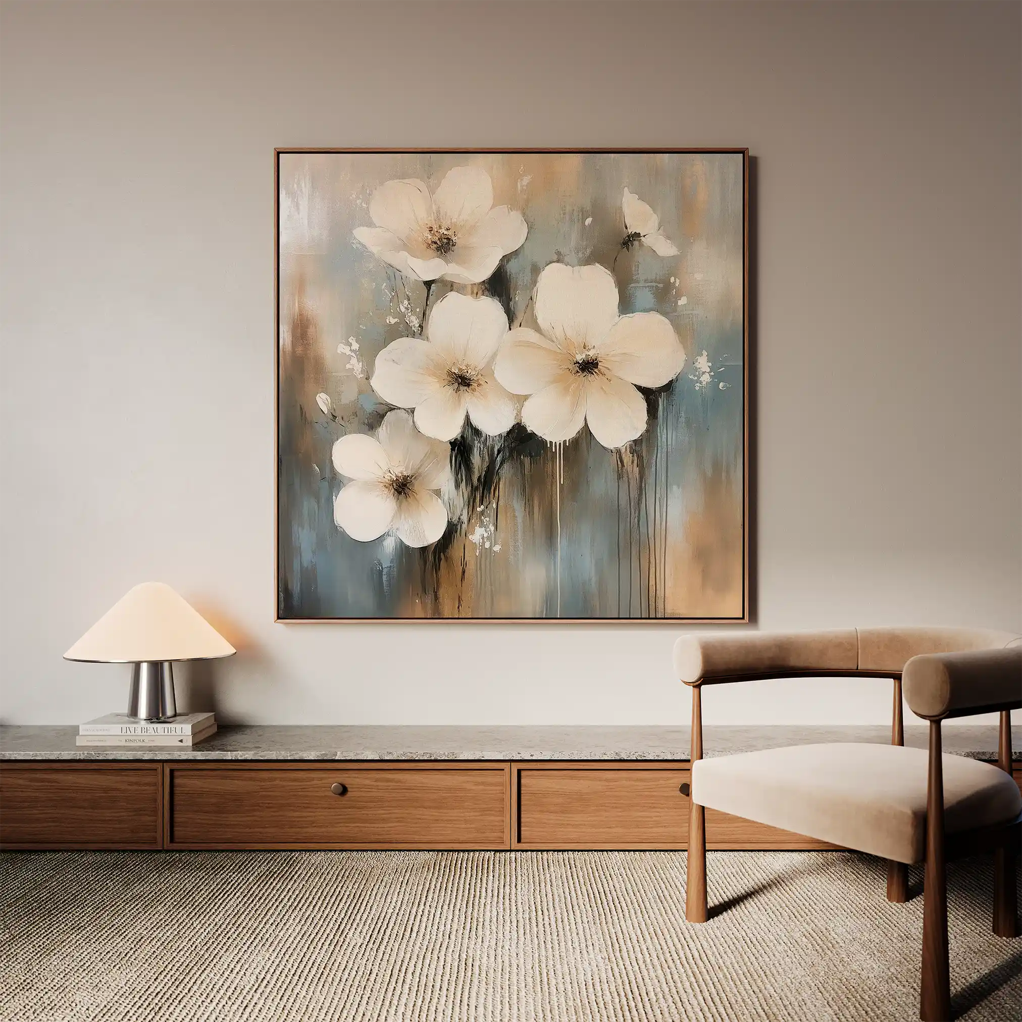 Floral Canvas Wall Art WAD1265-F 80 x 80 cm / Stretched on hidden frame