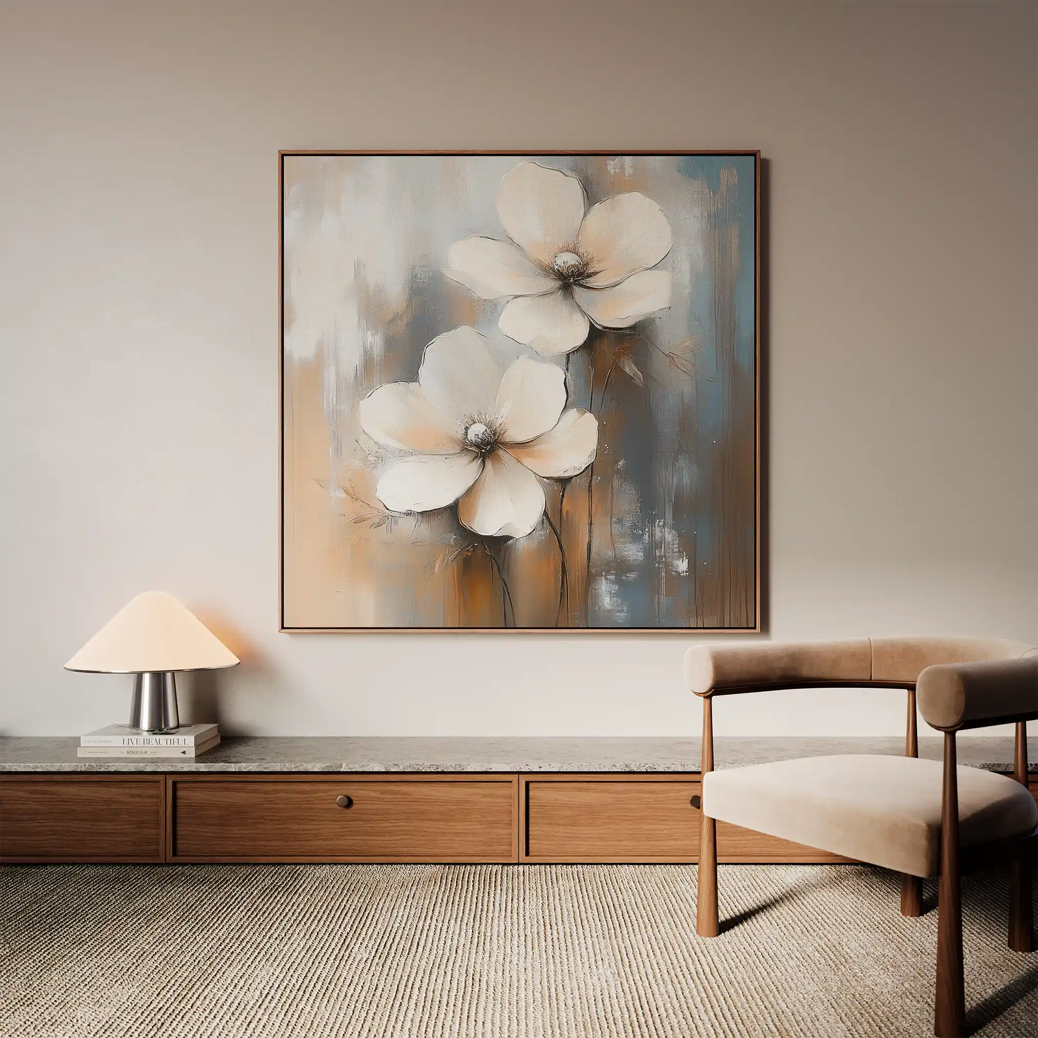 Floral Canvas Wall Art WAD1266-F 80 x 80 cm / Stretched on hidden frame