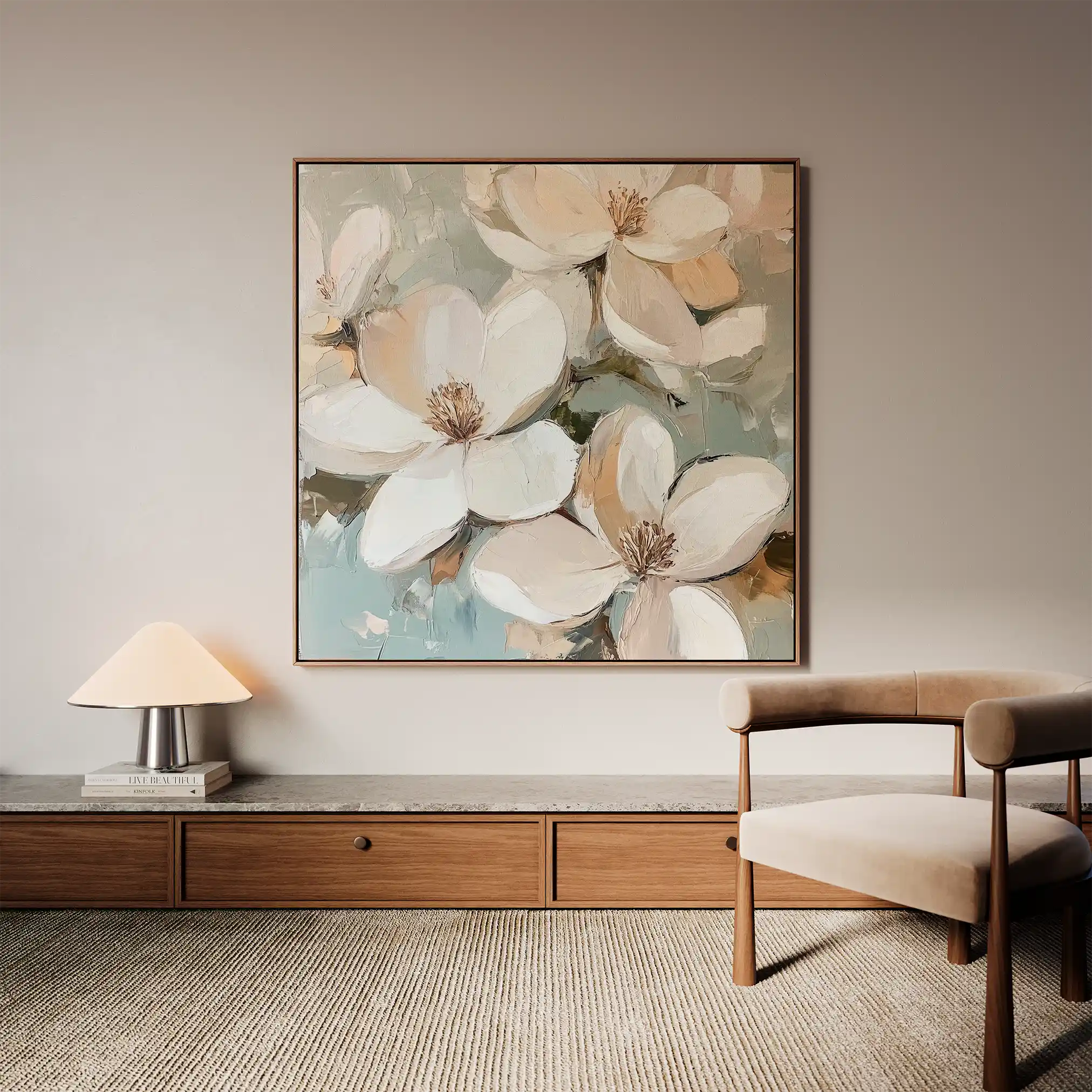 Floral Canvas Wall Art WAD1268-F 80 x 80 cm / Stretched on hidden frame
