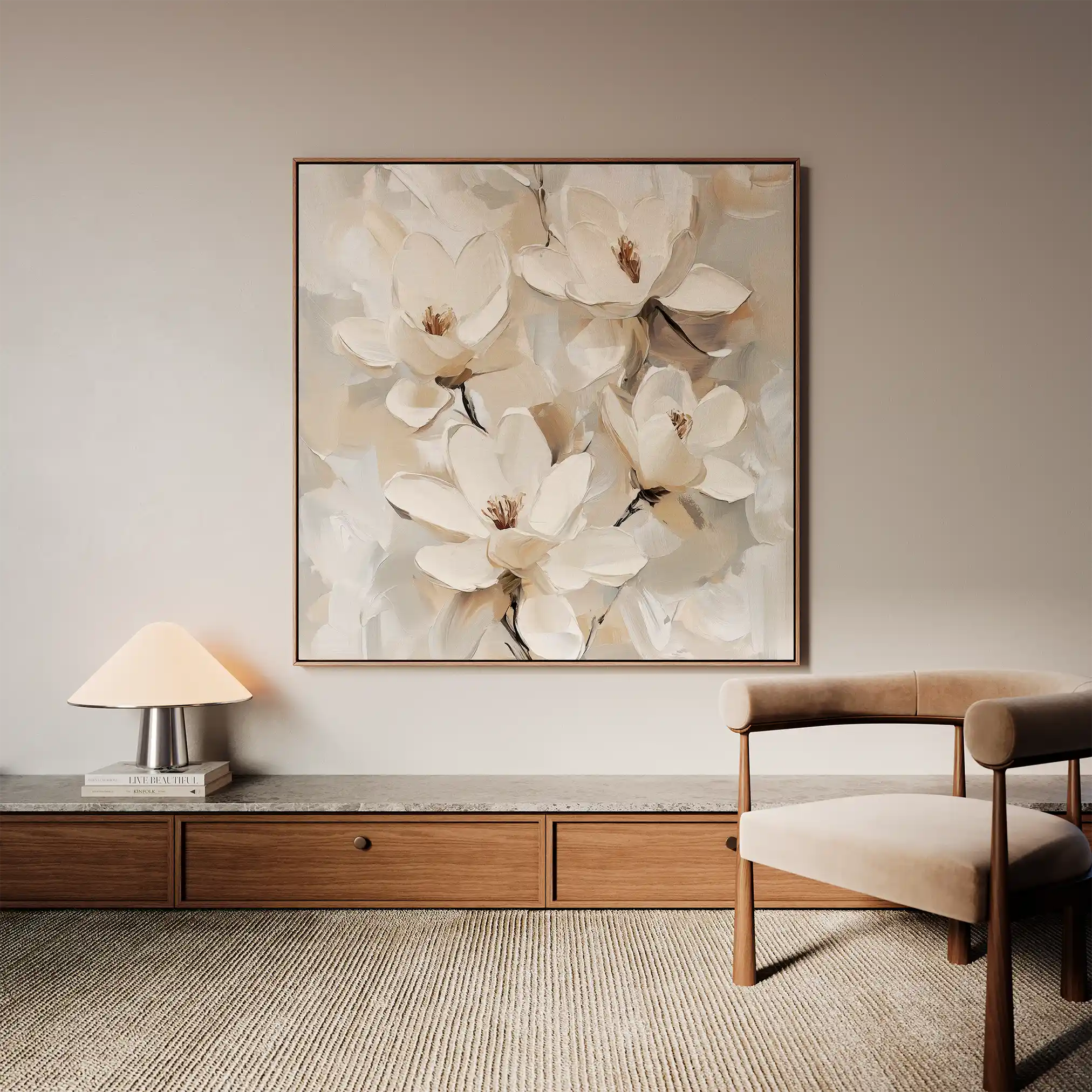 Floral Canvas Wall Art WAD1269-F 80 x 80 cm / Stretched on hidden frame
