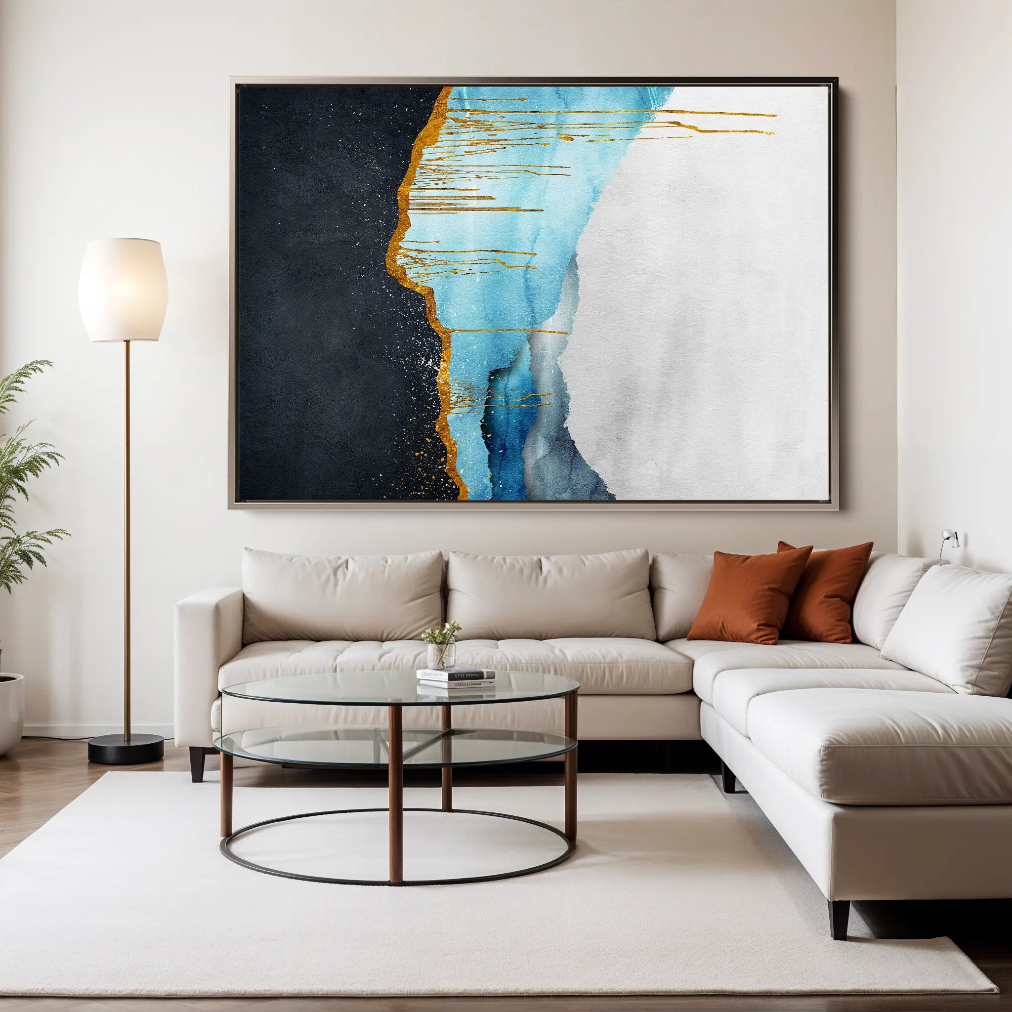 Abstract Canvas Wall Art WAD127-A 90 x 60 cm / Stretched on hidden frame