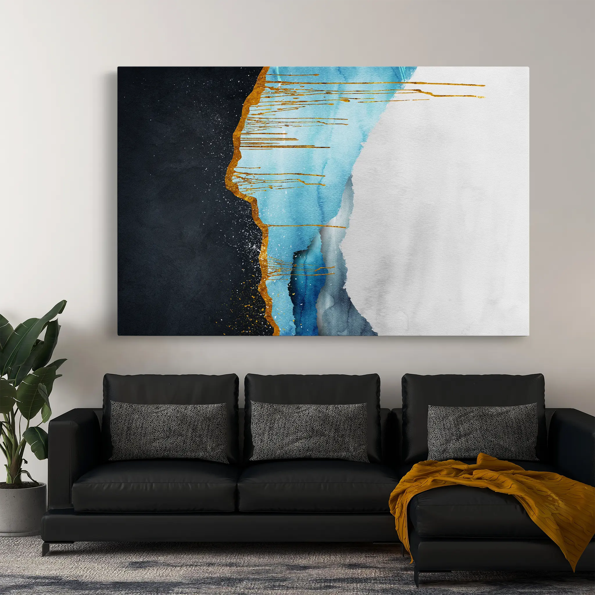 Abstract Canvas Wall Art WAD127-A 90 x 60 cm / Stretched on hidden frame