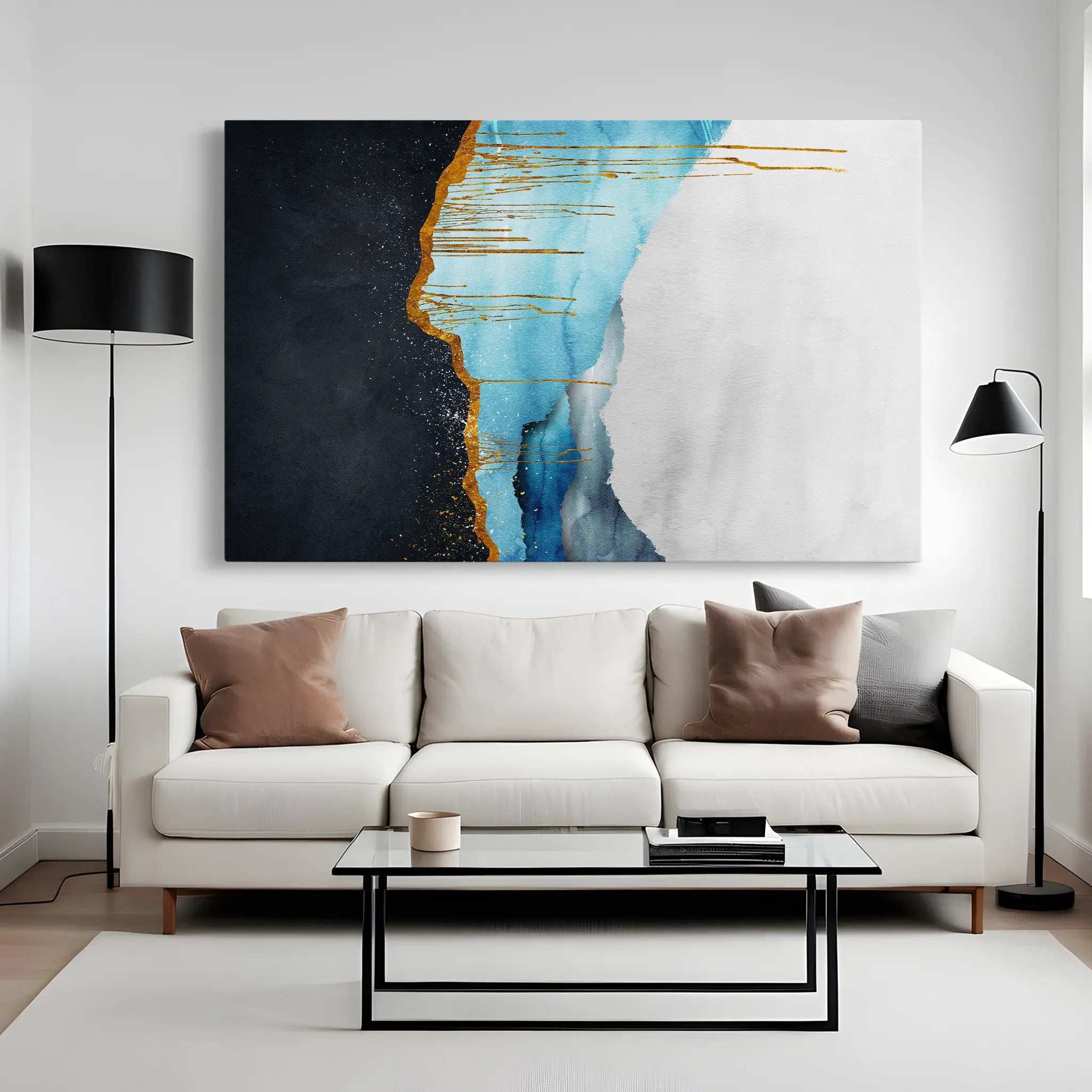 Abstract Canvas Wall Art WAD127-A 90 x 60 cm / Stretched on hidden frame