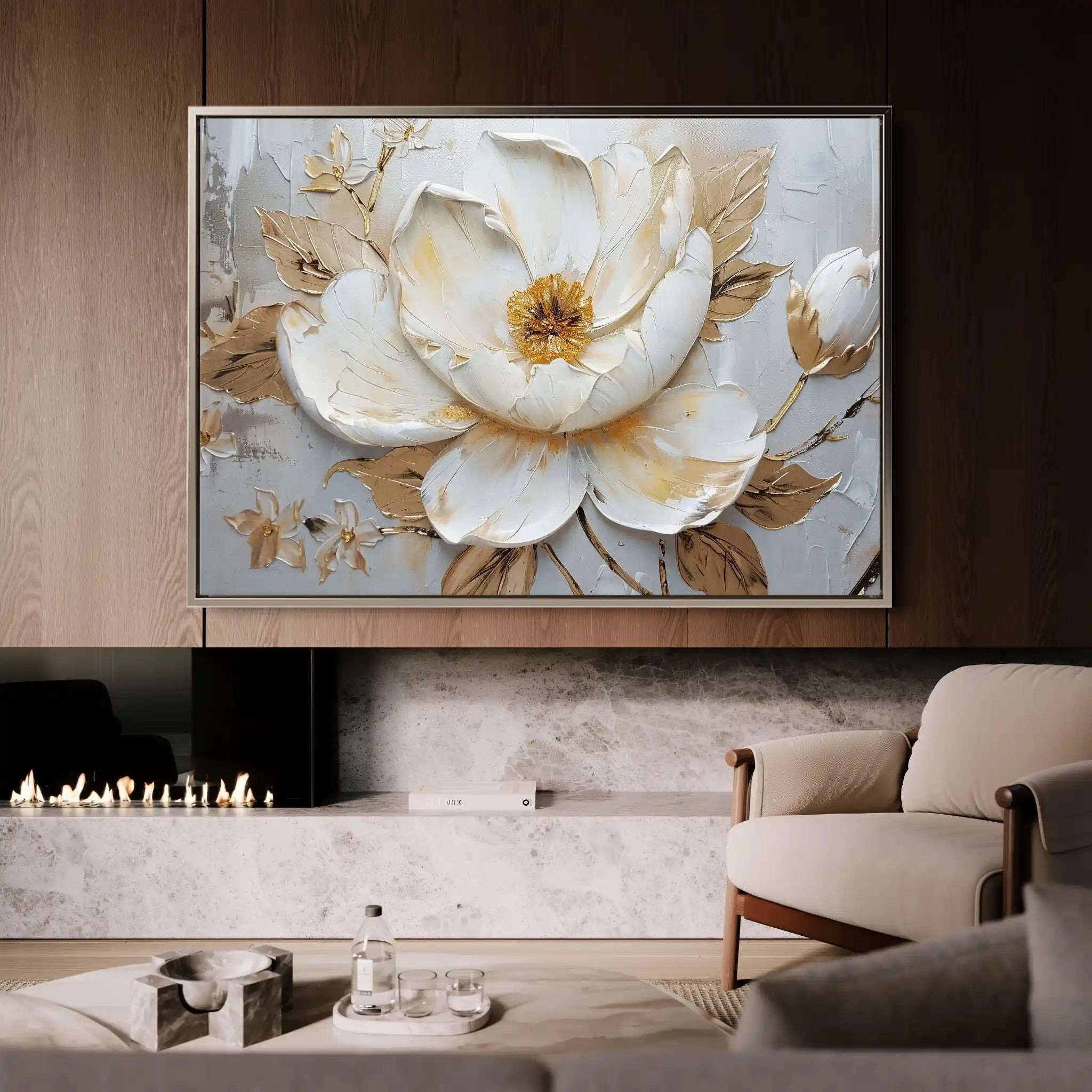 Floral Canvas Wall Art WAD127-F 90 x 60 cm / Stretched on hidden frame